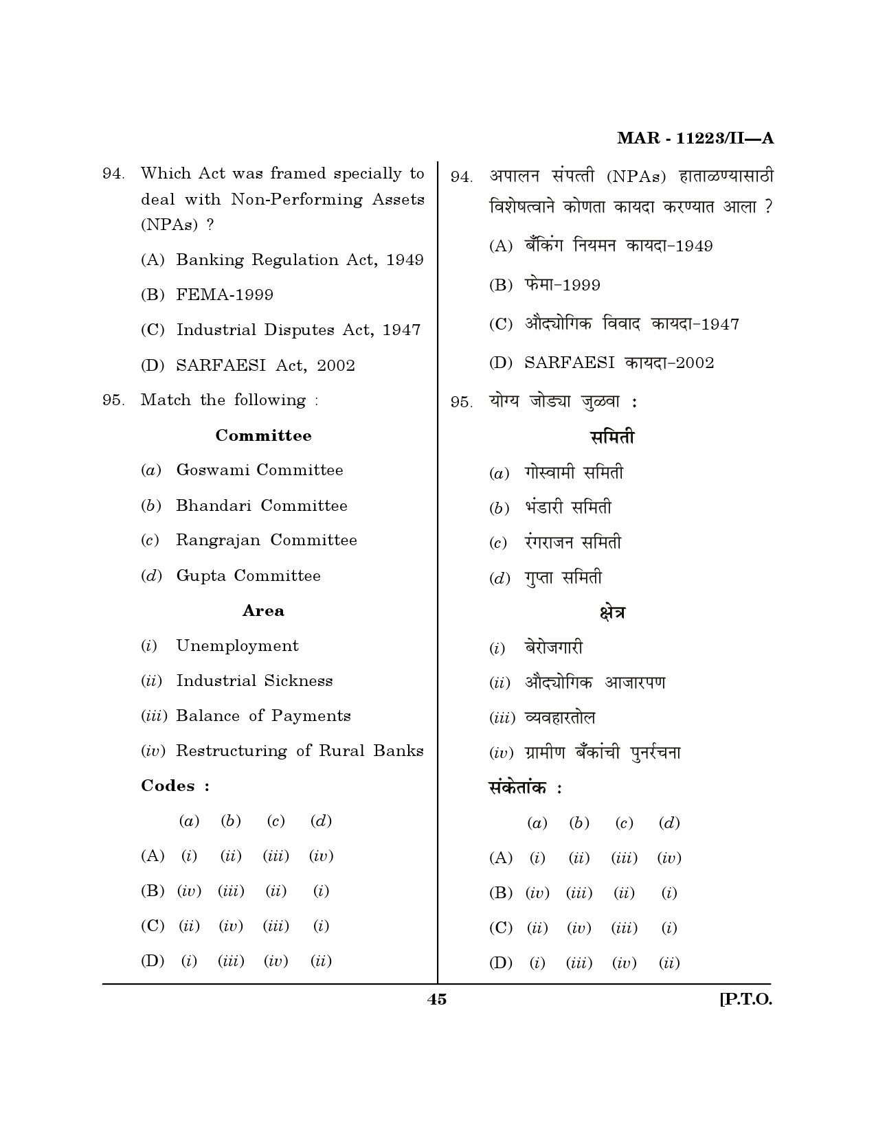 MH SET Economics Question Paper II March 2023 44