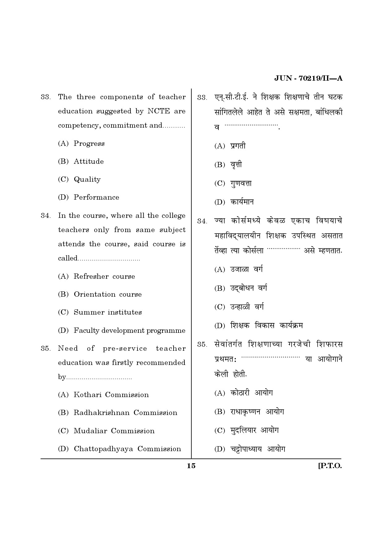 Maharashtra SET Education Question Paper II June 2019 14