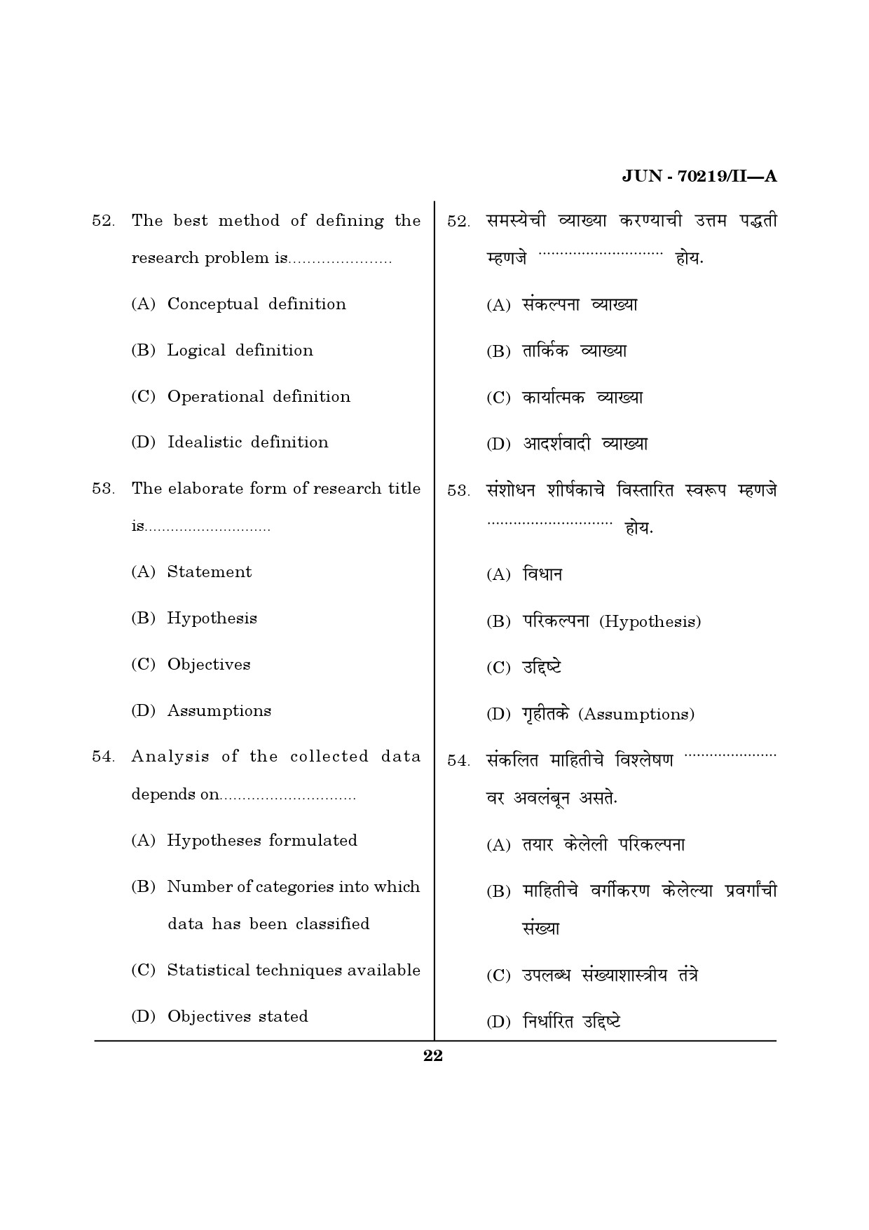 Maharashtra SET Education Question Paper II June 2019 21