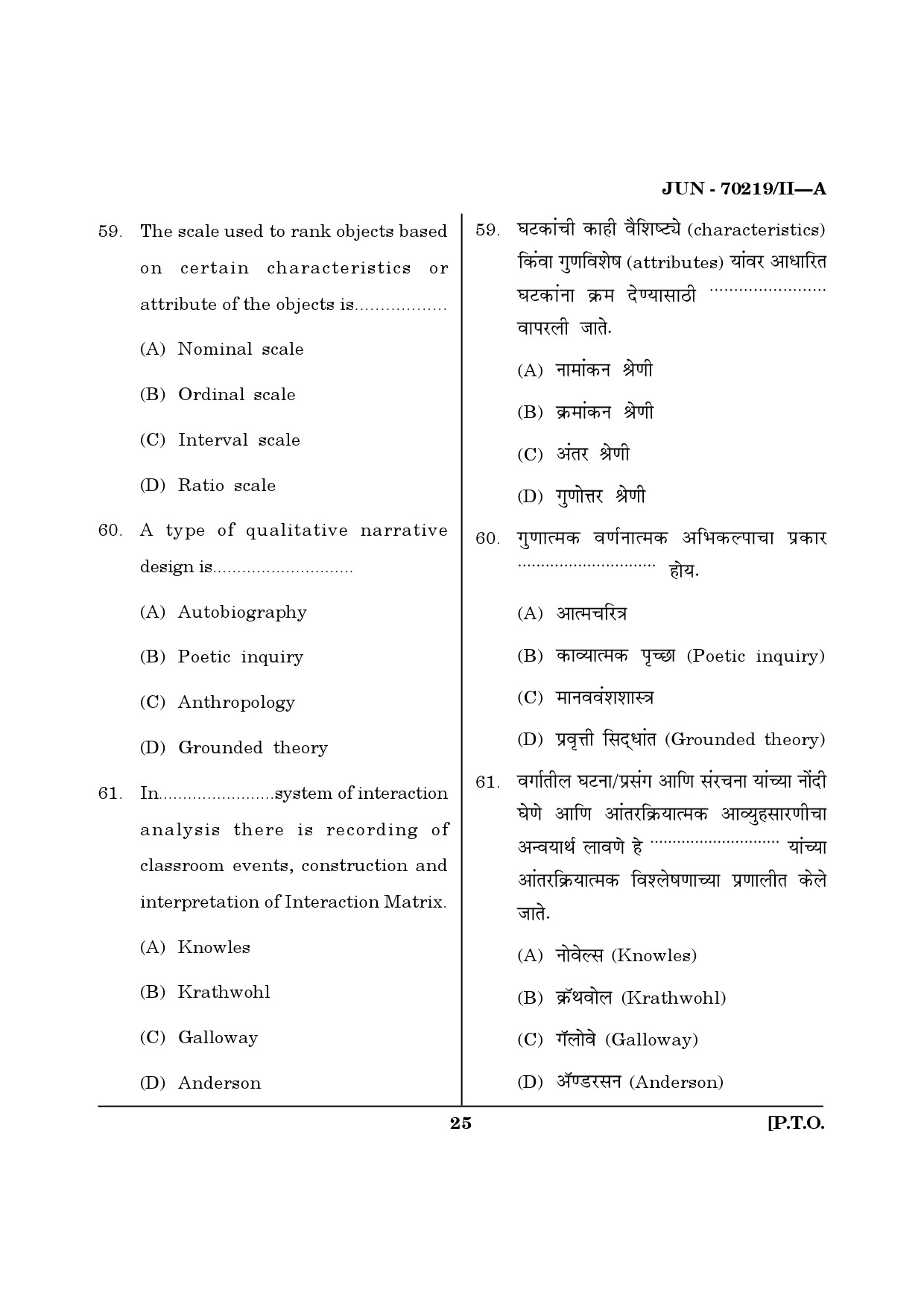 Maharashtra SET Education Question Paper II June 2019 24