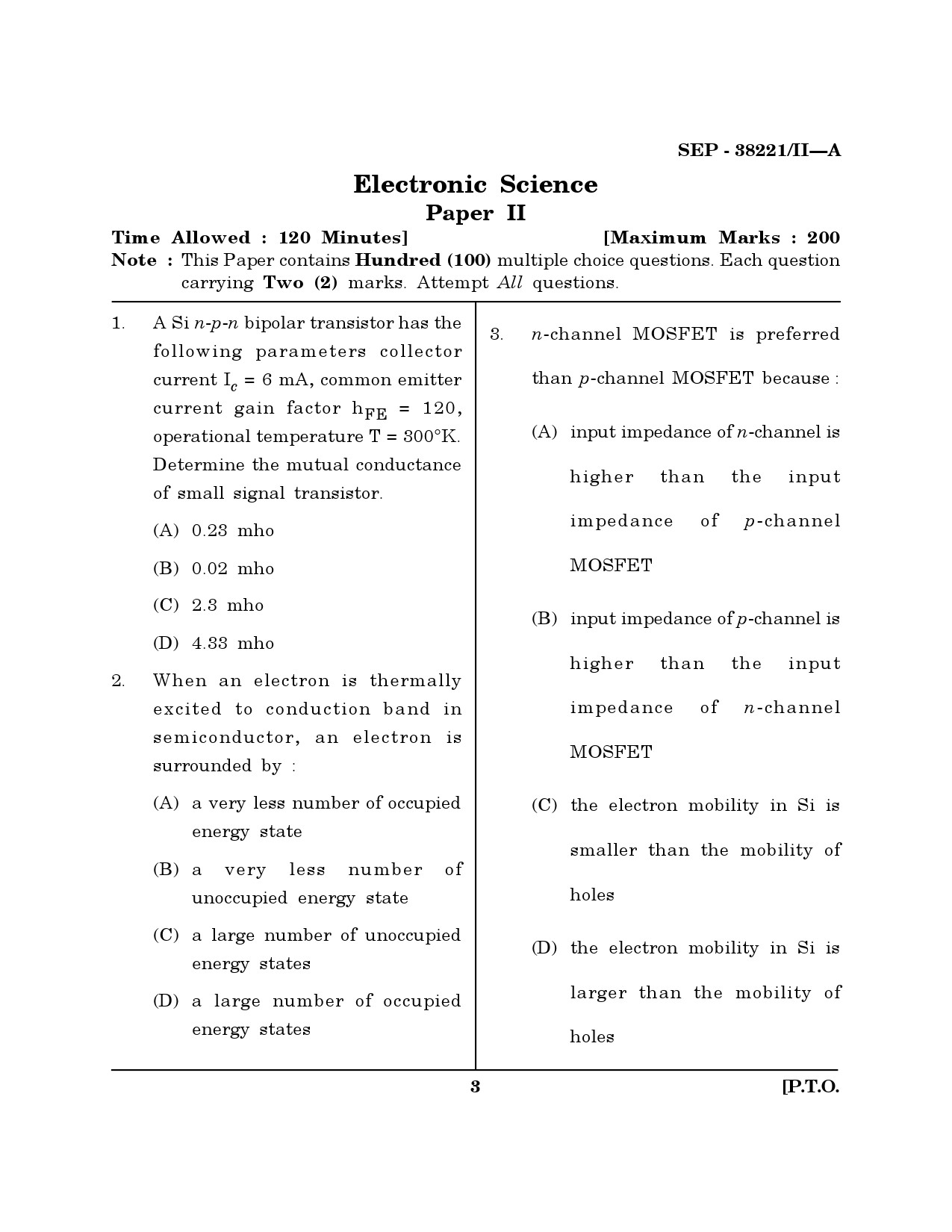 Maharashtra SET Electronics Science Exam Question Paper September 2021 2