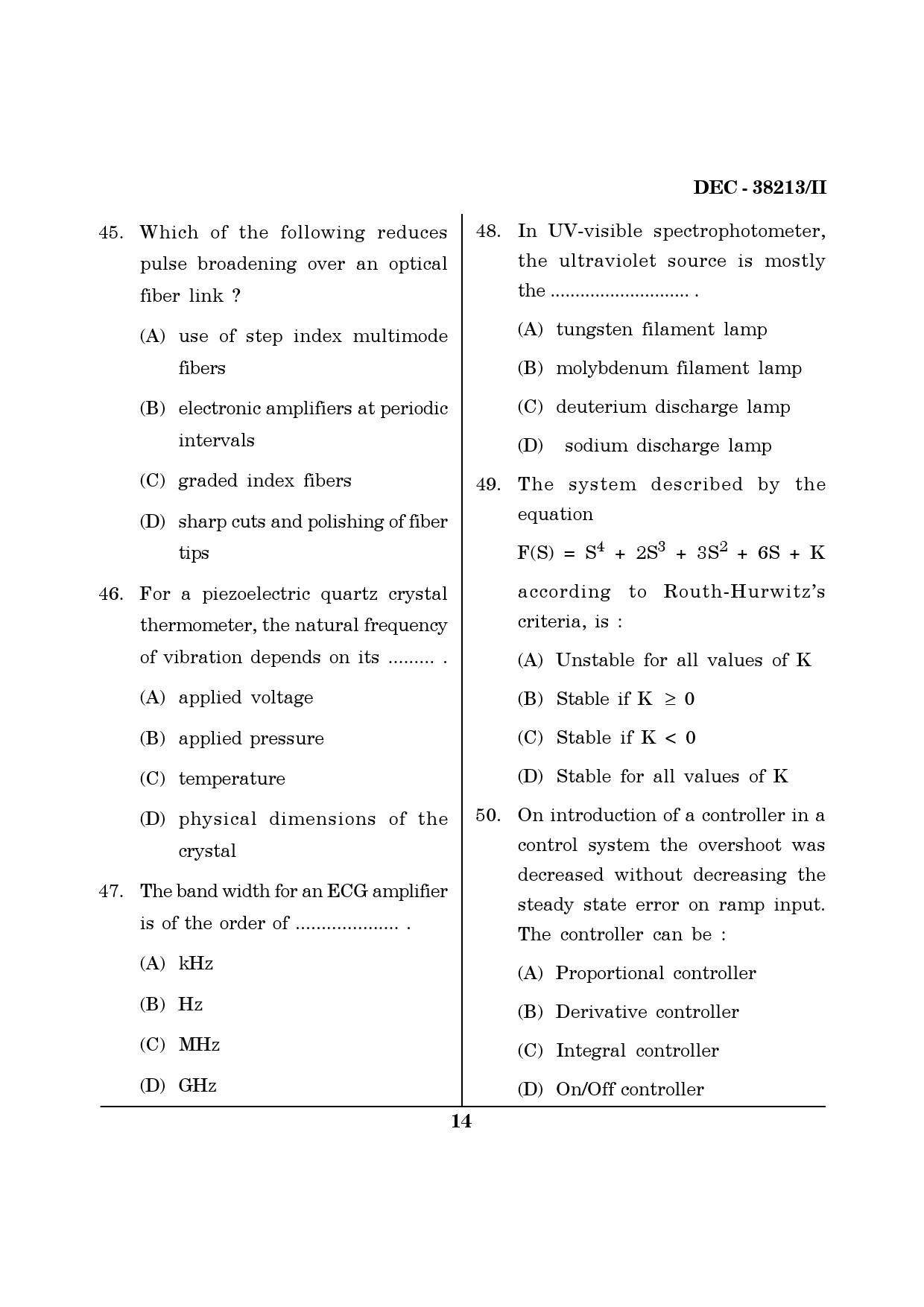 Maharashtra SET Electronics Science Question Paper II December 2013 13