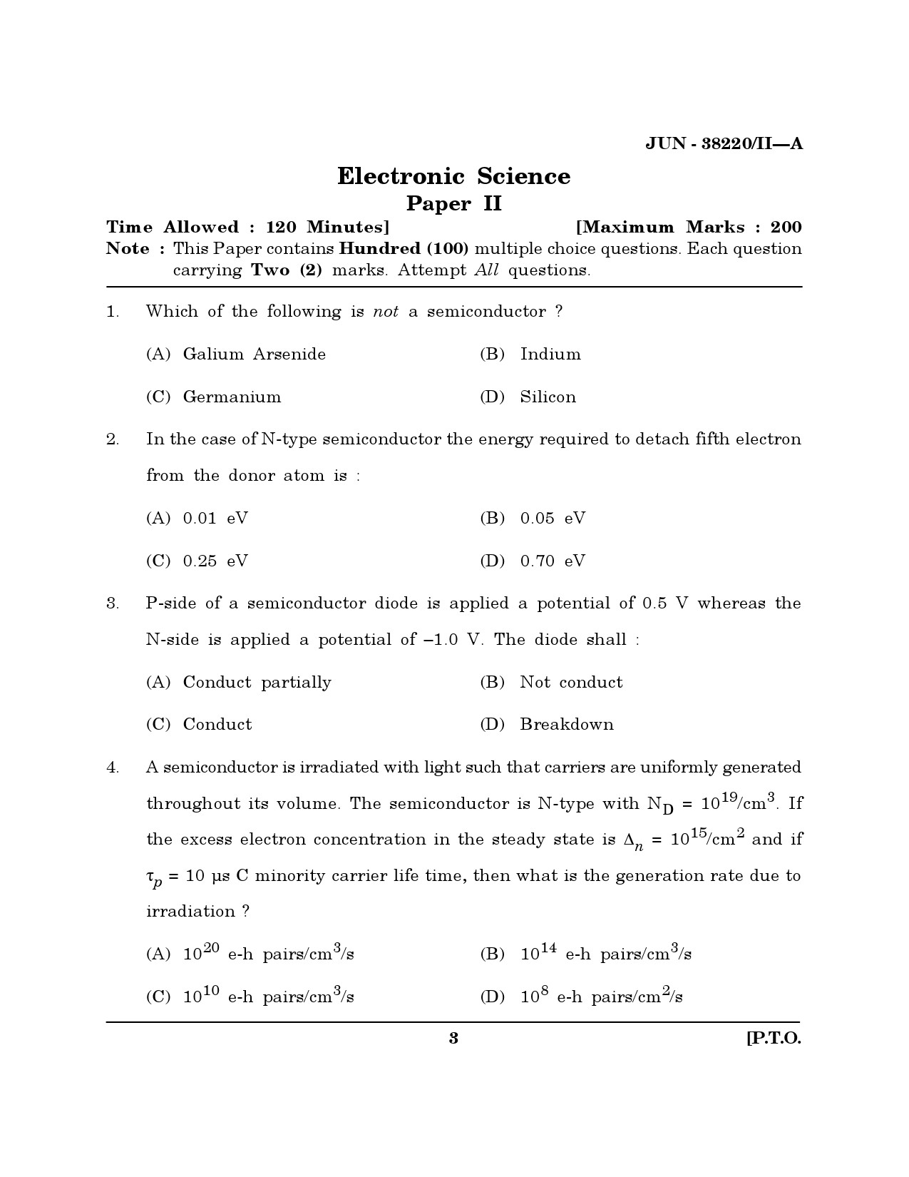 Maharashtra SET Electronics Science Question Paper II June 2020 2