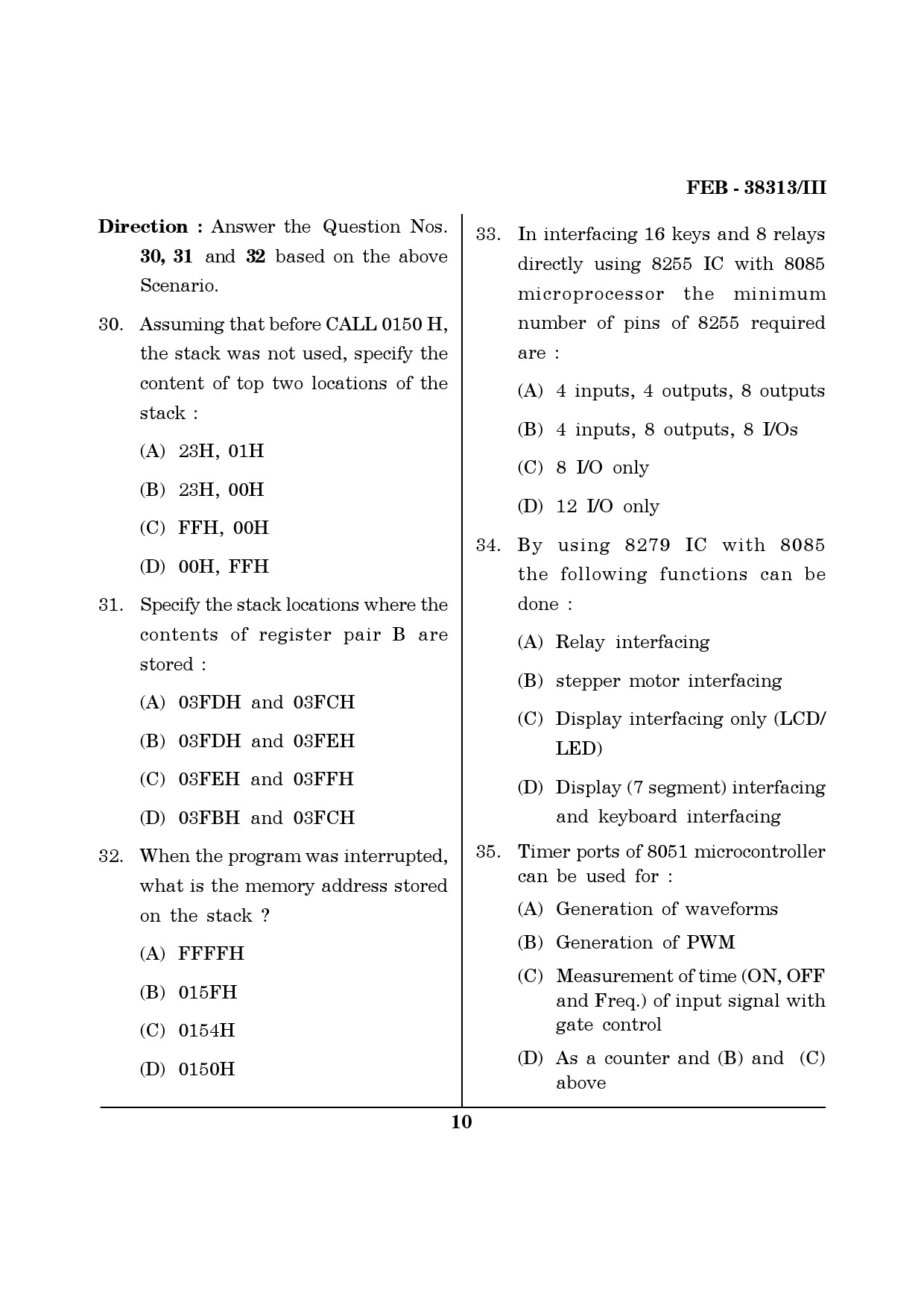 Maharashtra SET Electronics Science Question Paper III February 2013 10