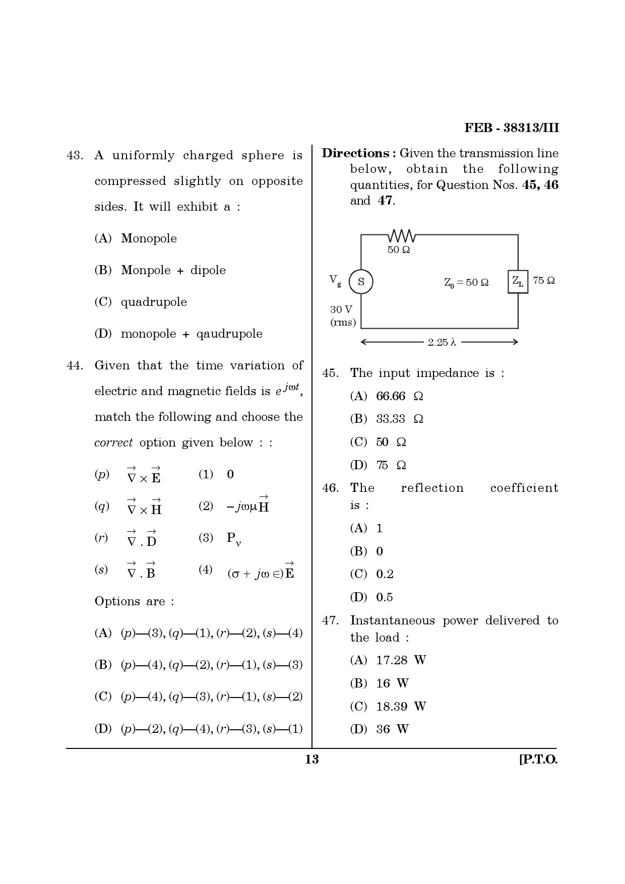 Maharashtra SET Electronics Science Question Paper III February 2013 13