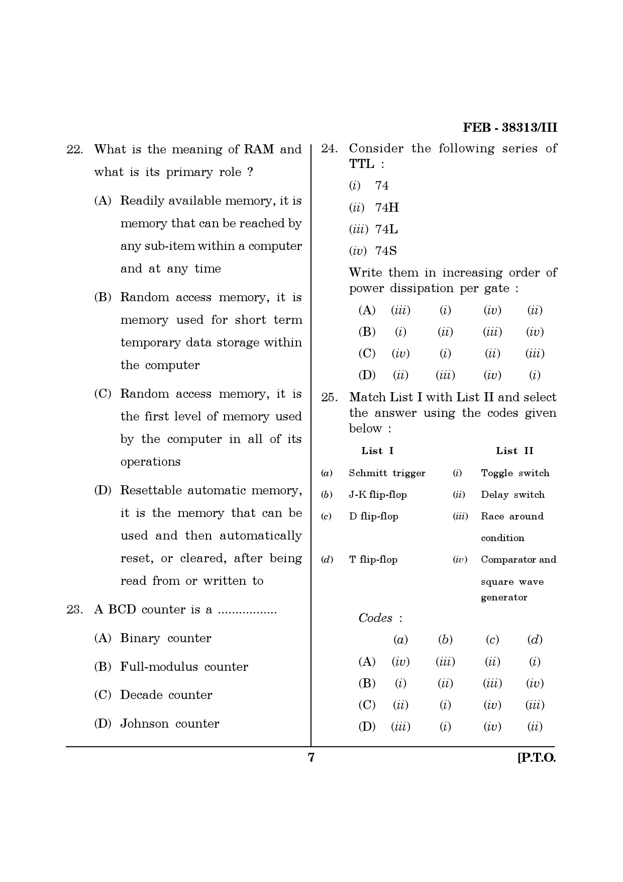 Maharashtra SET Electronics Science Question Paper III February 2013 7