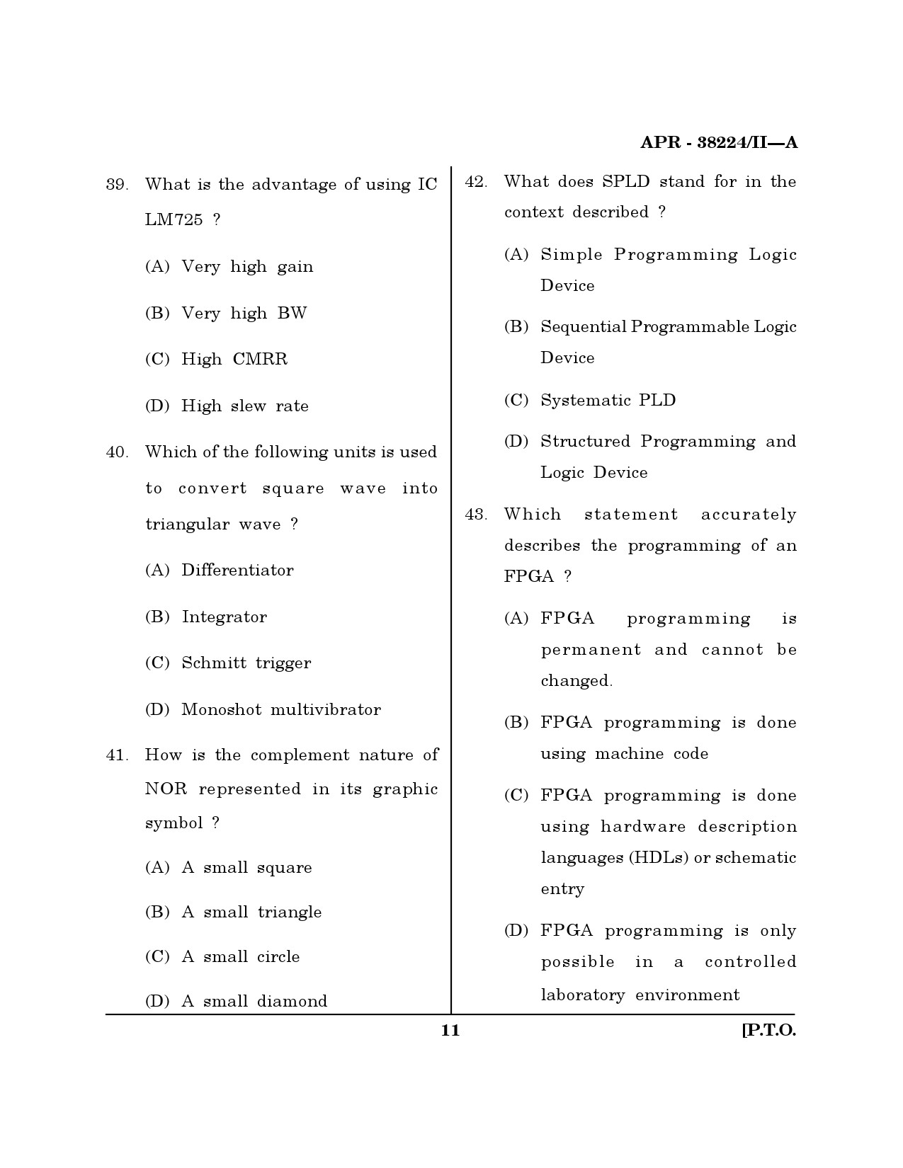 MH SET Electronics Science Question Paper II April 2024 10