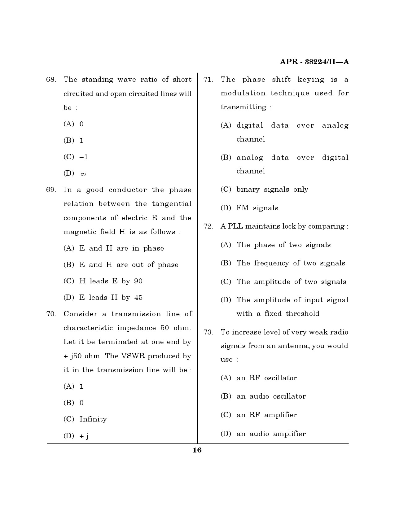 MH SET Electronics Science Question Paper II April 2024 15