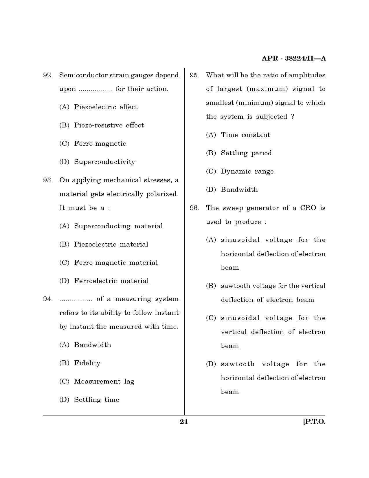 MH SET Electronics Science Question Paper II April 2024 20