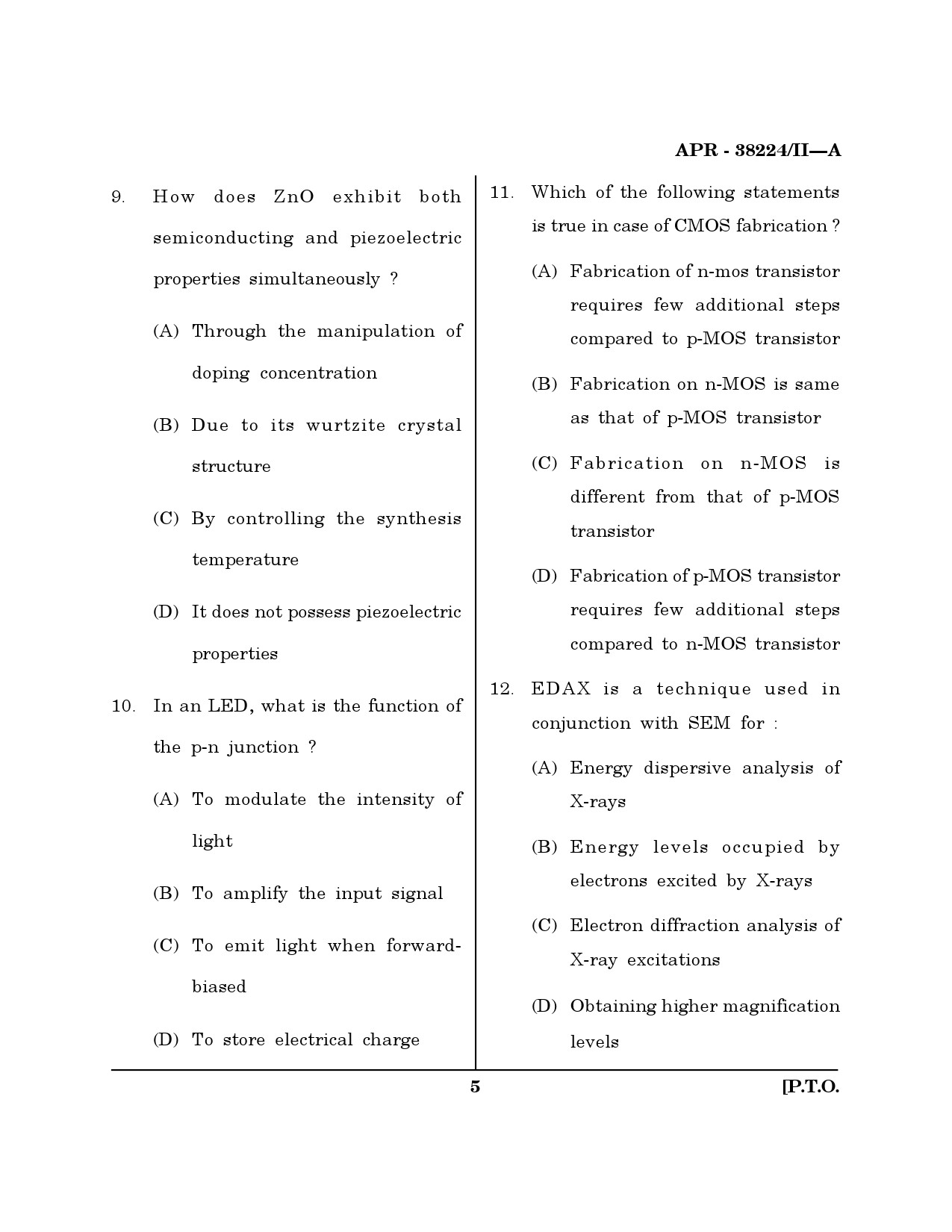 MH SET Electronics Science Question Paper II April 2024 4