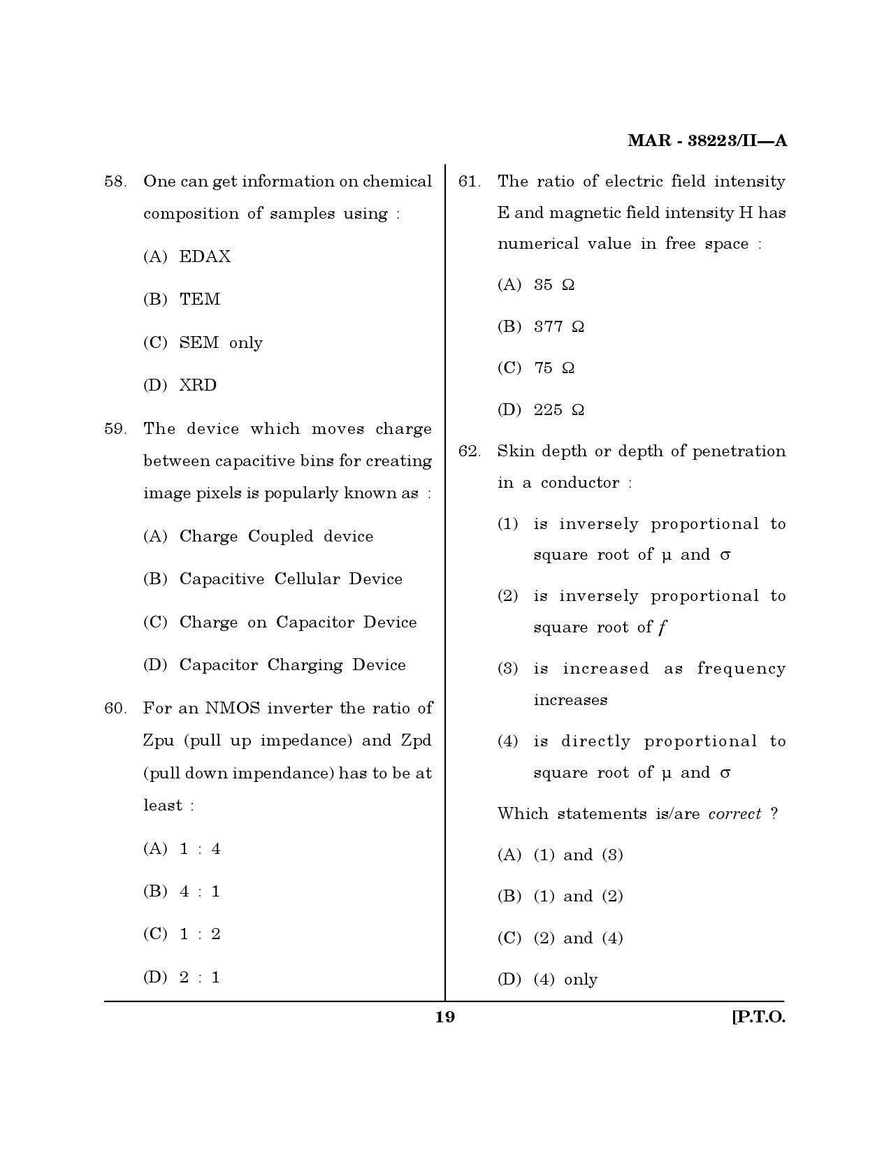 MH SET Electronics Science Question Paper II March 2023 18