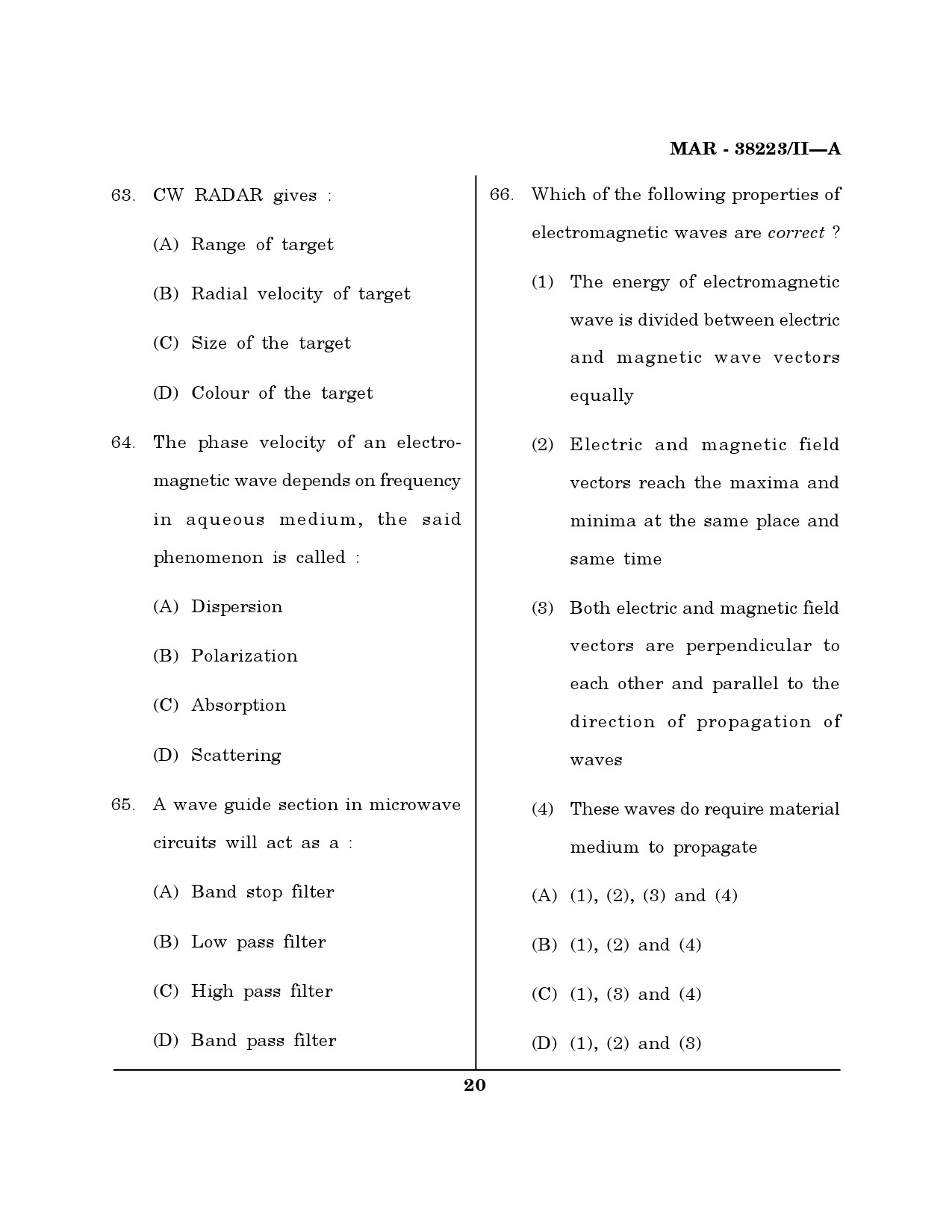 MH SET Electronics Science Question Paper II March 2023 19