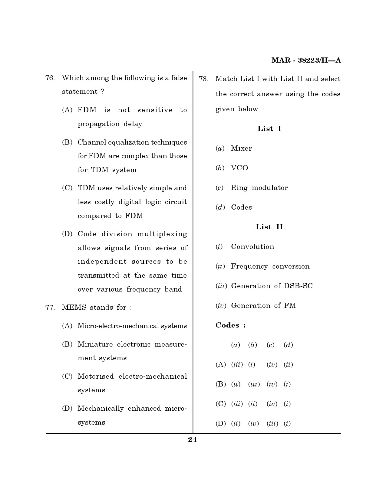 MH SET Electronics Science Question Paper II March 2023 23