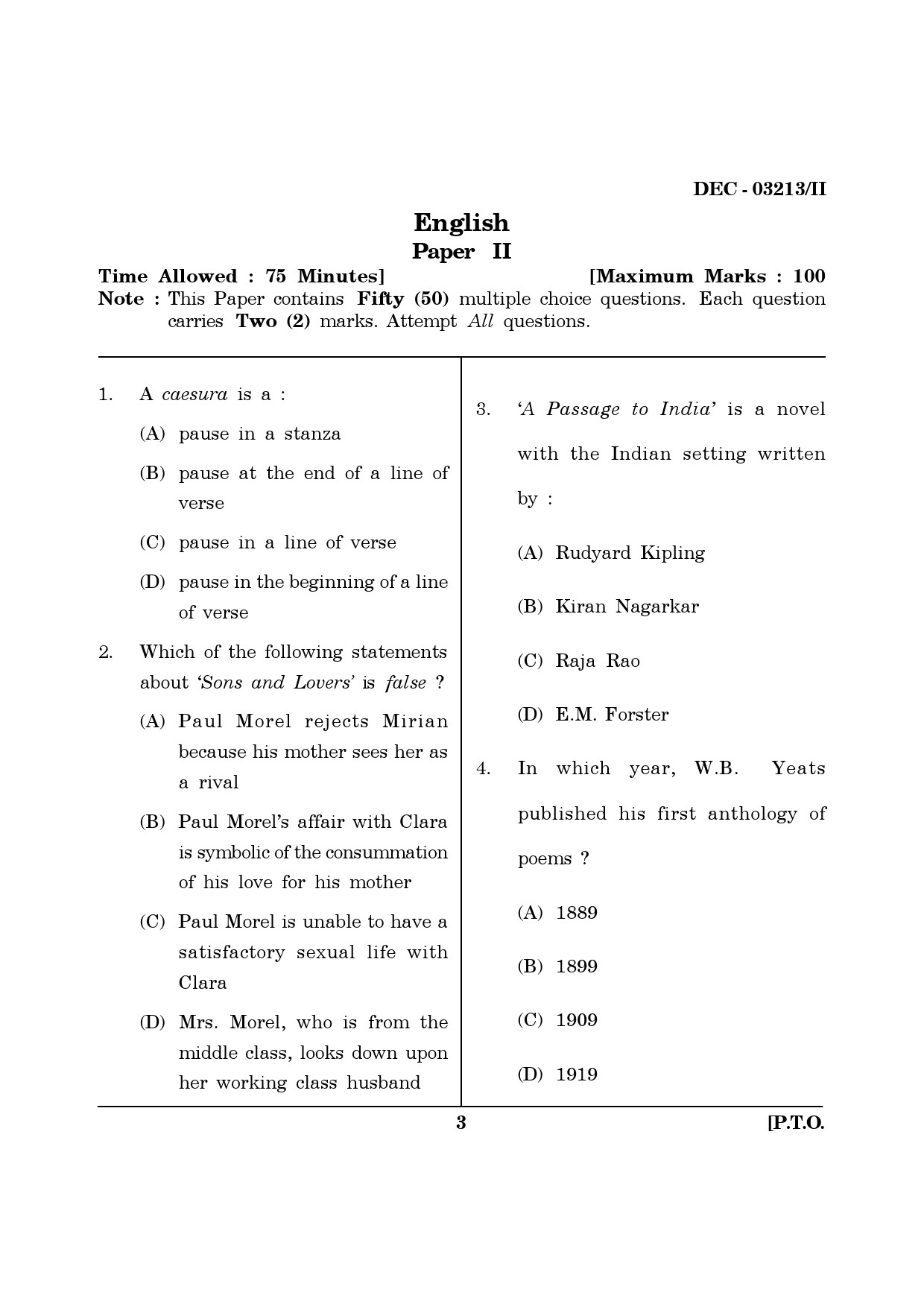Maharashtra SET English Question Paper II December 2013 2