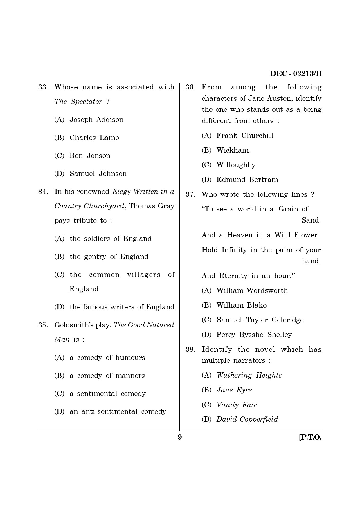 Maharashtra SET English Question Paper II December 2013 8