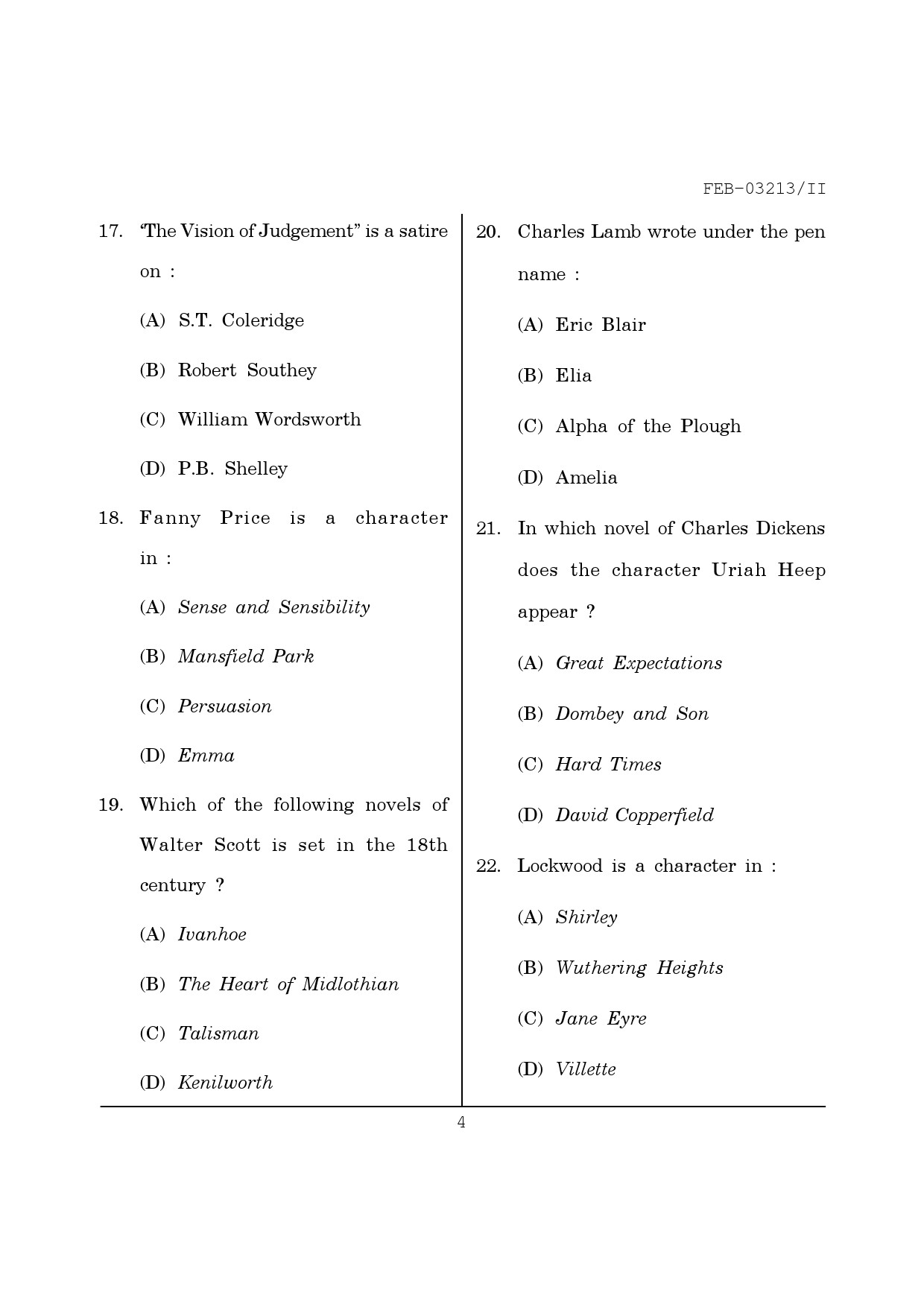 Maharashtra SET English Question Paper II February 2013 4