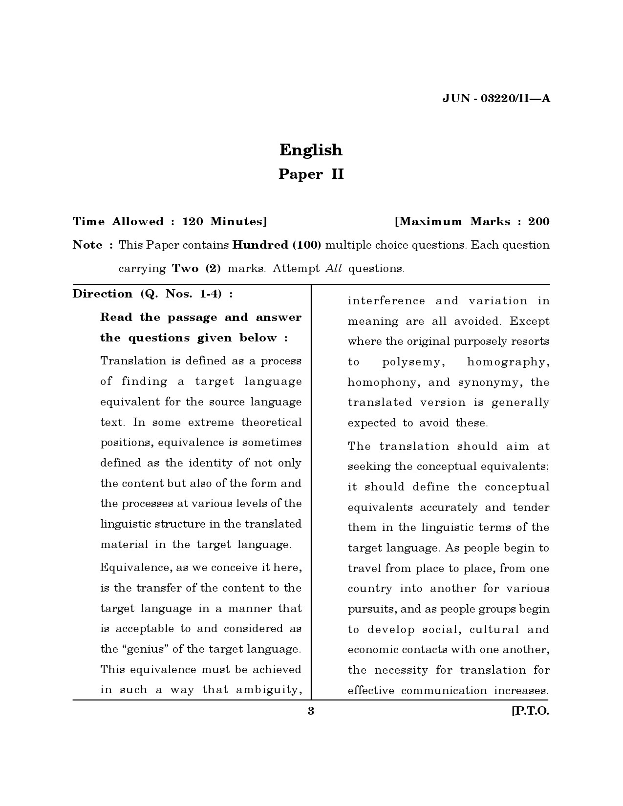 Maharashtra SET English Question Paper II June 2020 2