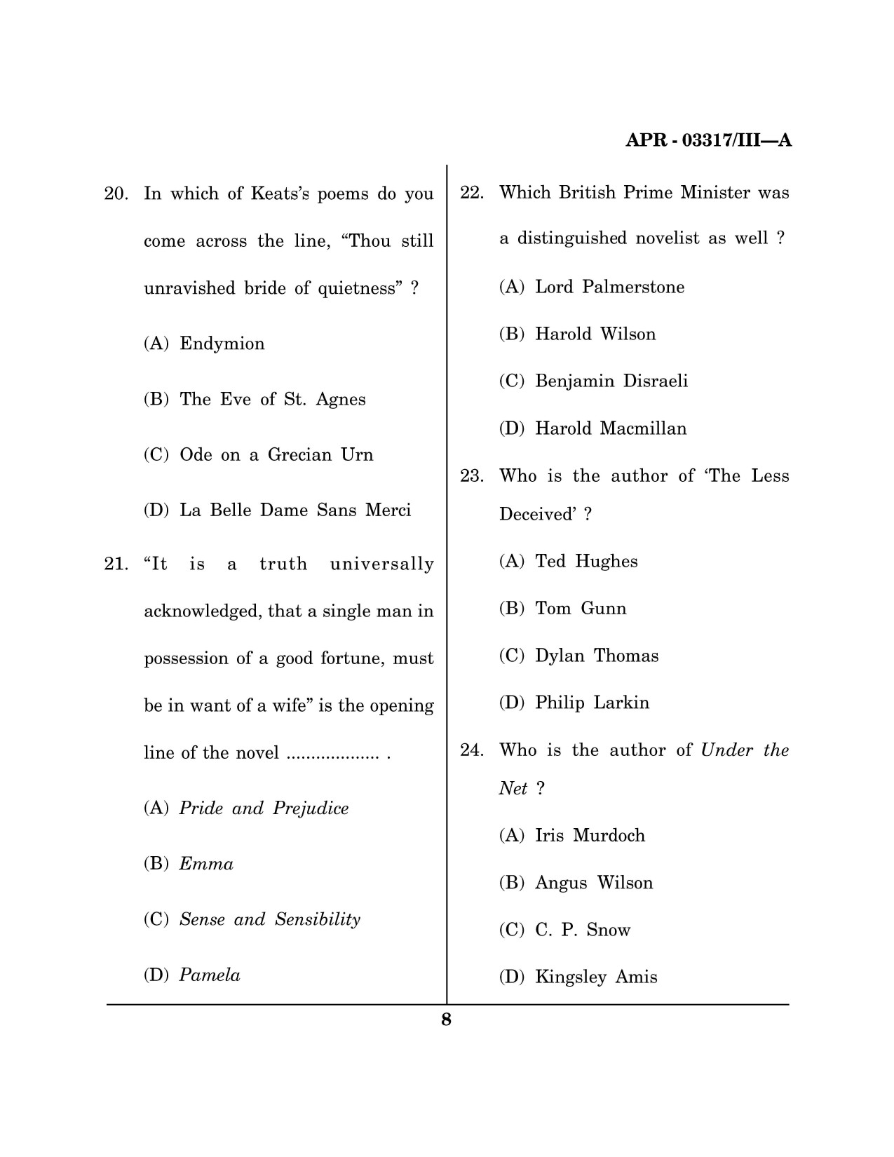 Maharashtra SET English Question Paper III April 2017 7