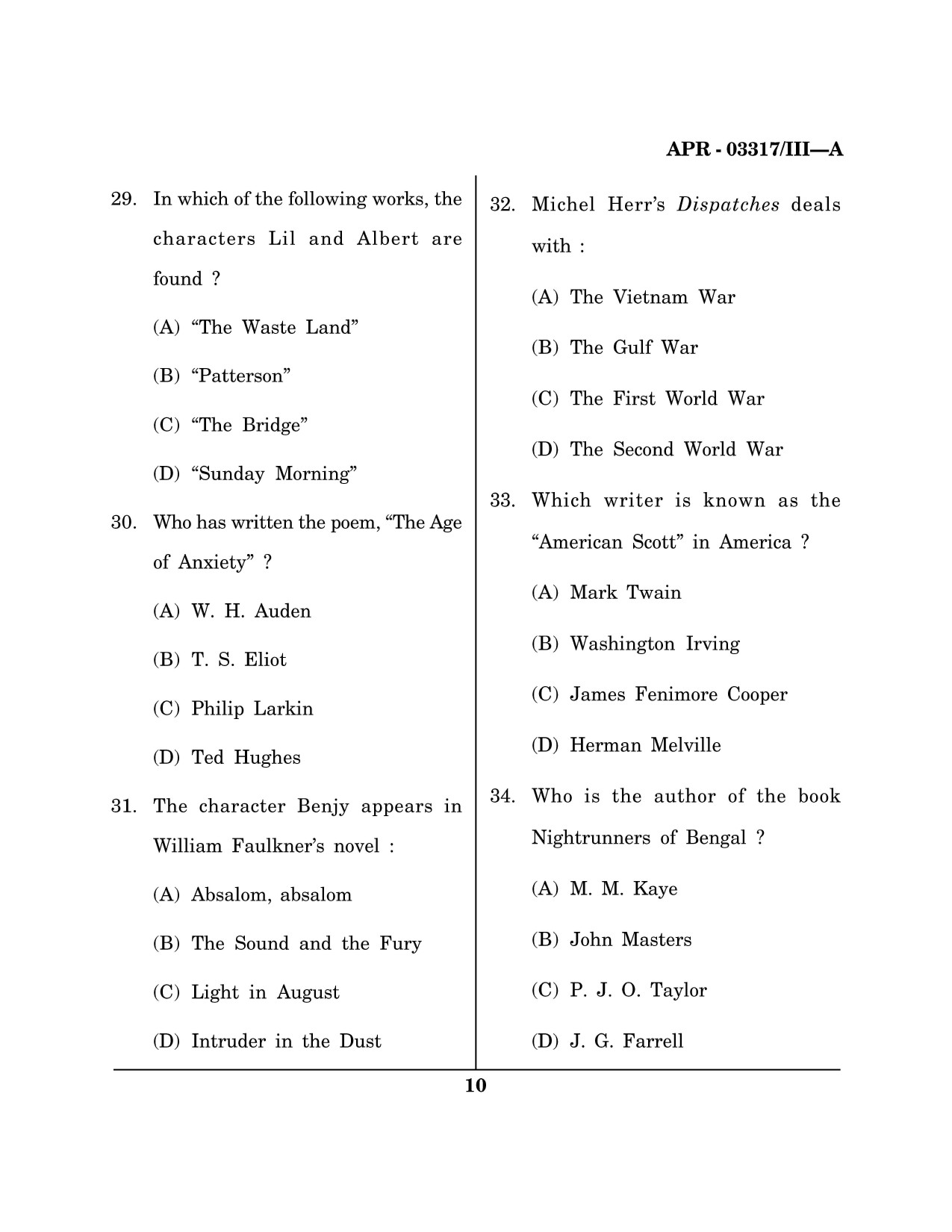 Maharashtra SET English Question Paper III April 2017 9