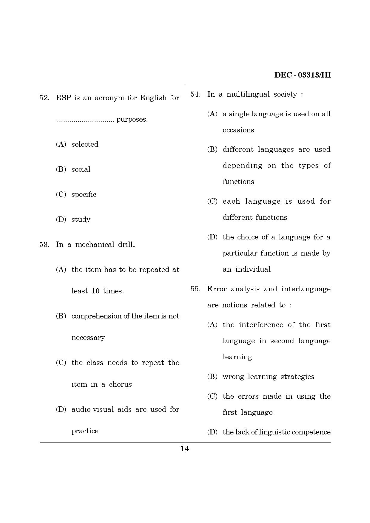Maharashtra SET English Question Paper III December 2013 13