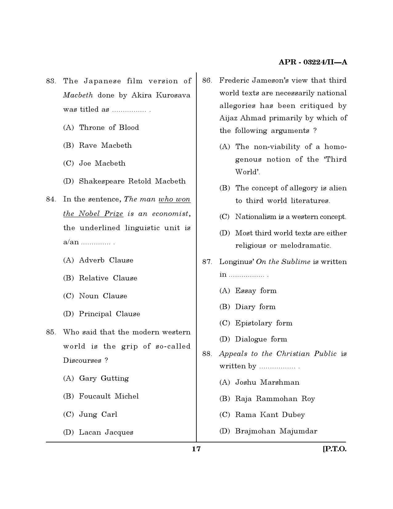 MH SET English Question Paper II April 2024 16