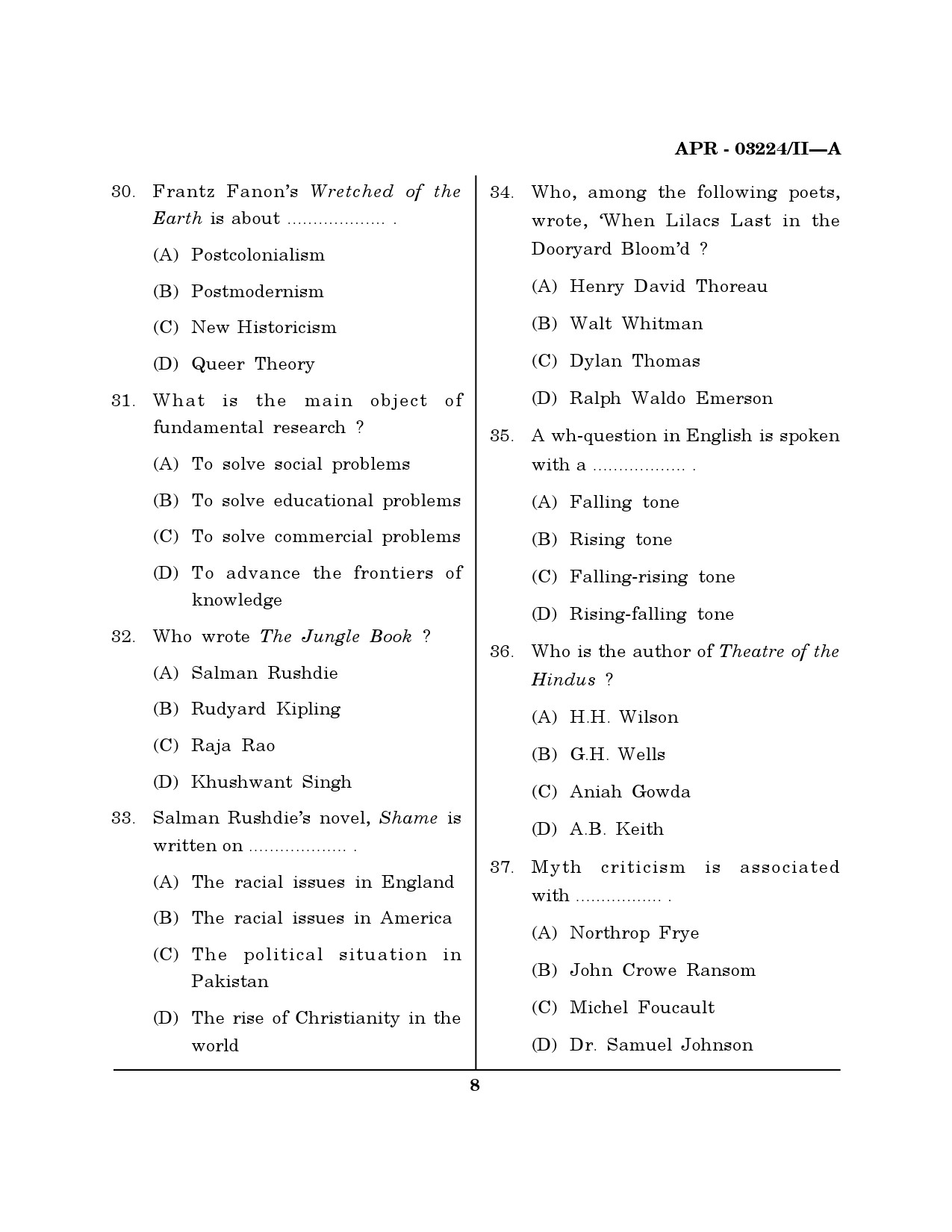 MH SET English Question Paper II April 2024 7