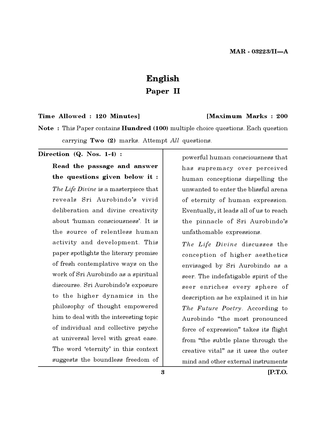 MH SET English Question Paper II March 2023 2