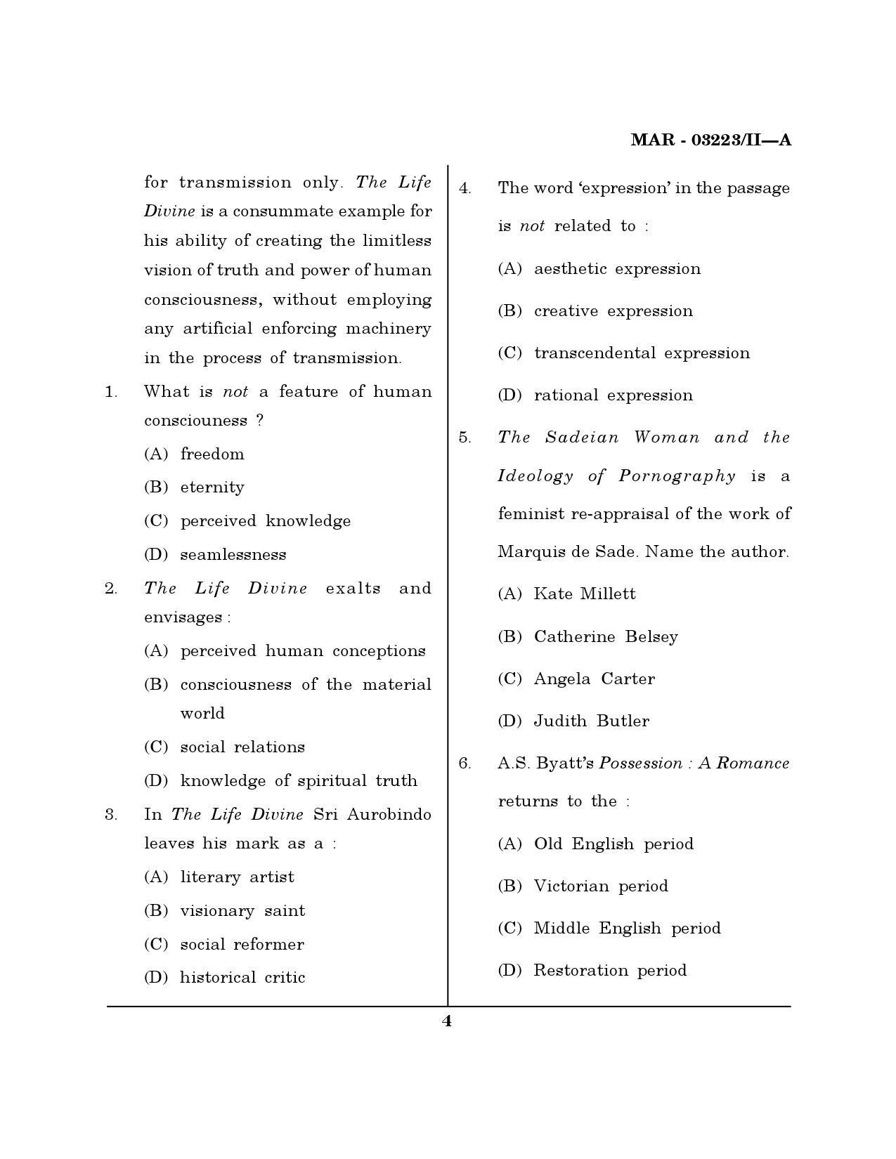 MH SET English Question Paper II March 2023 3