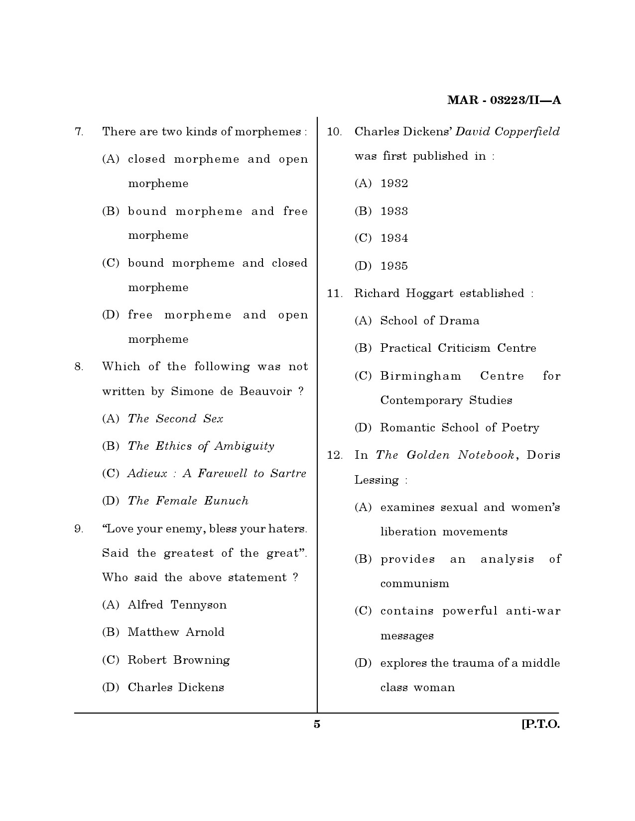 MH SET English Question Paper II March 2023 4