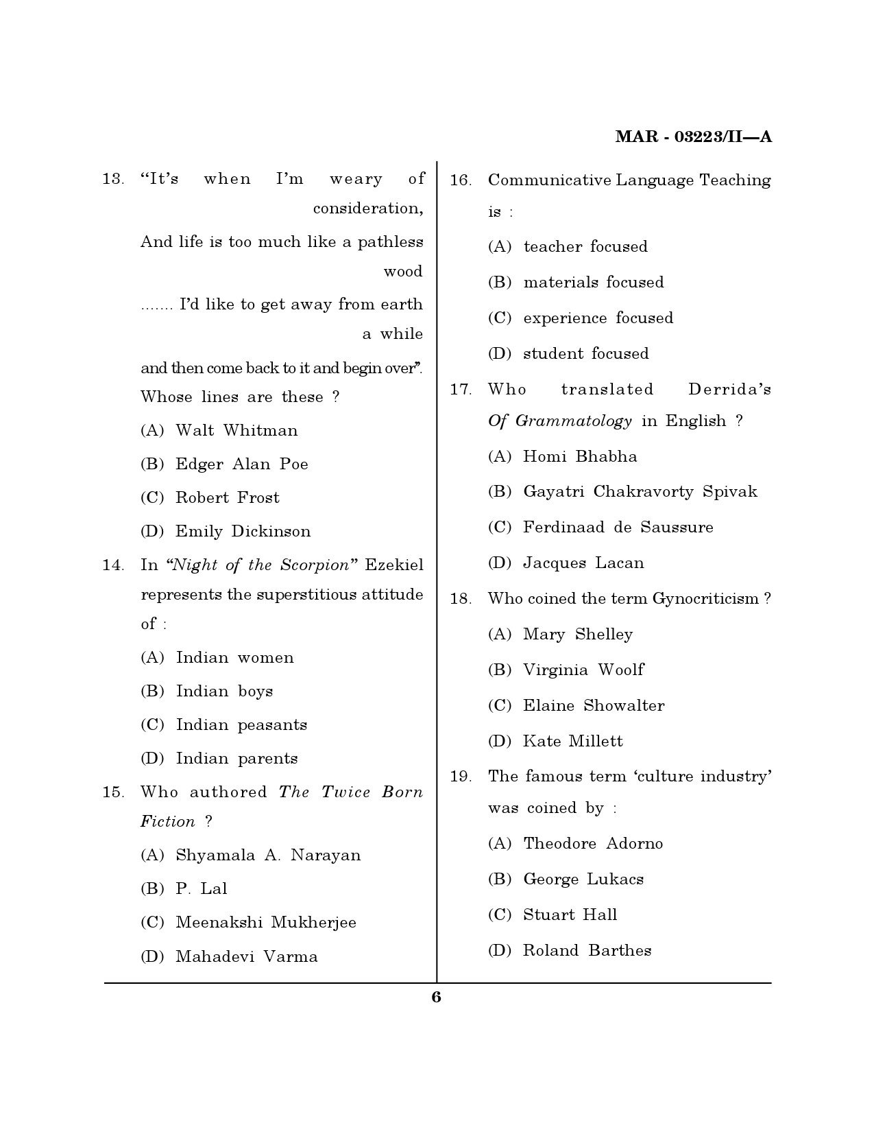 MH SET English Question Paper II March 2023 5