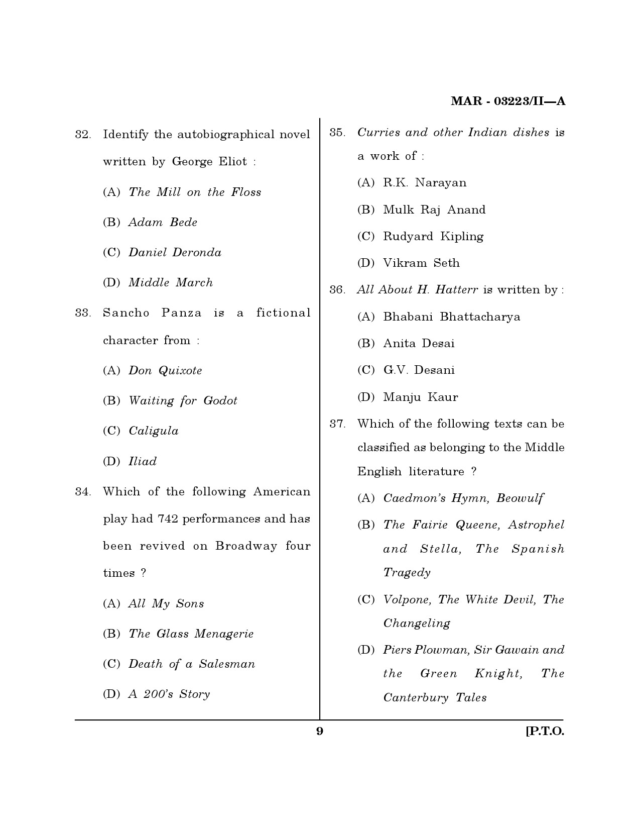 MH SET English Question Paper II March 2023 8