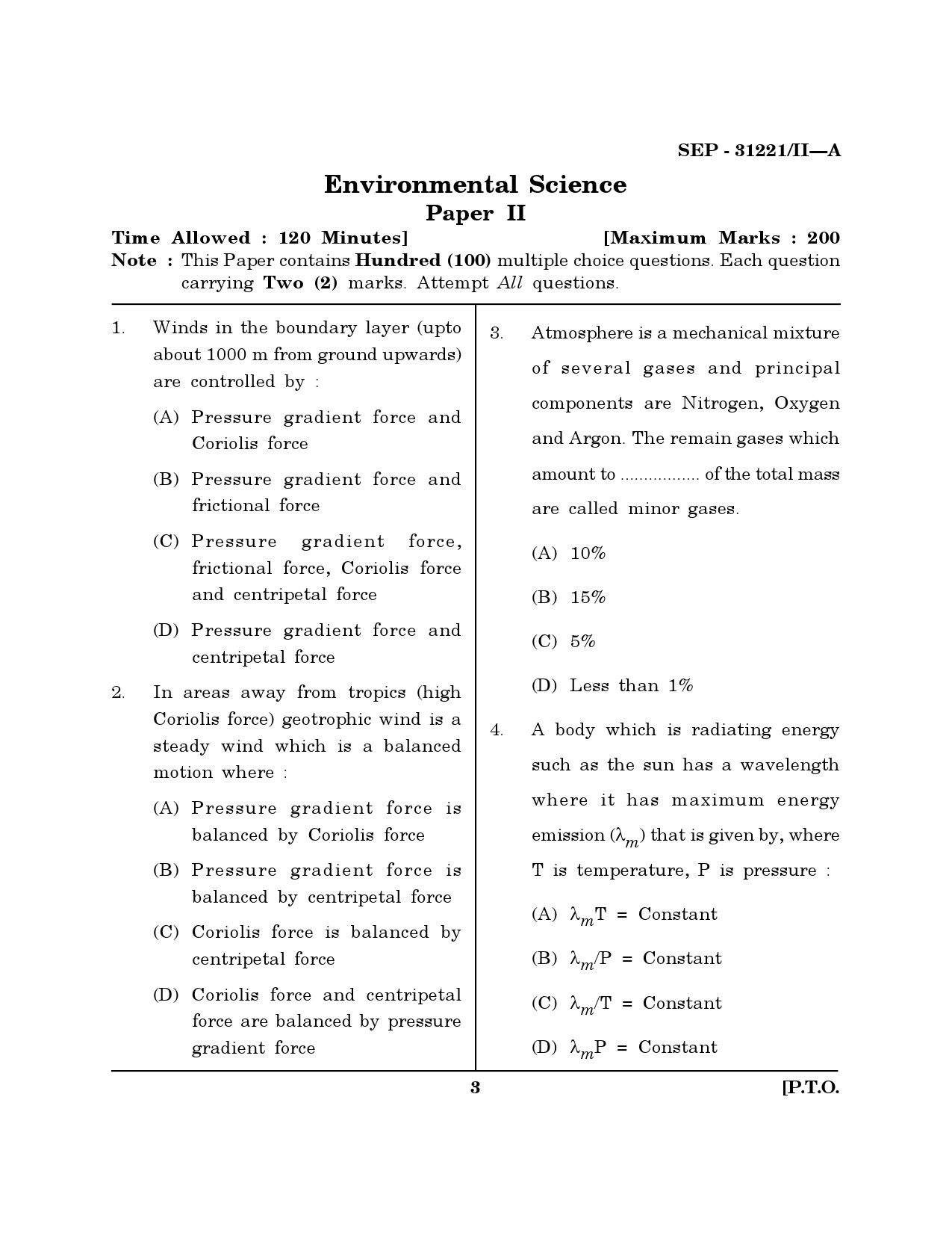 Maharashtra SET Environmental Sciences Exam Question Paper September 2021 2
