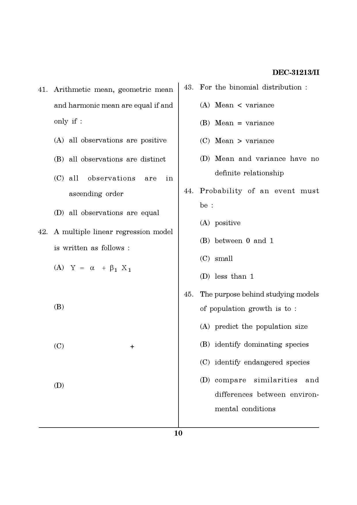Maharashtra SET Environmental Sciences Question Paper II December 2013 9