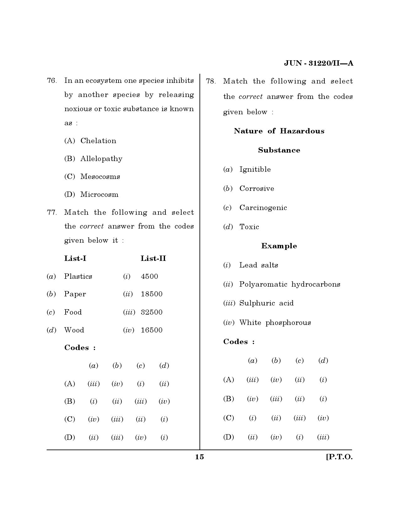 Maharashtra SET Environmental Sciences Question Paper II June 2020 14