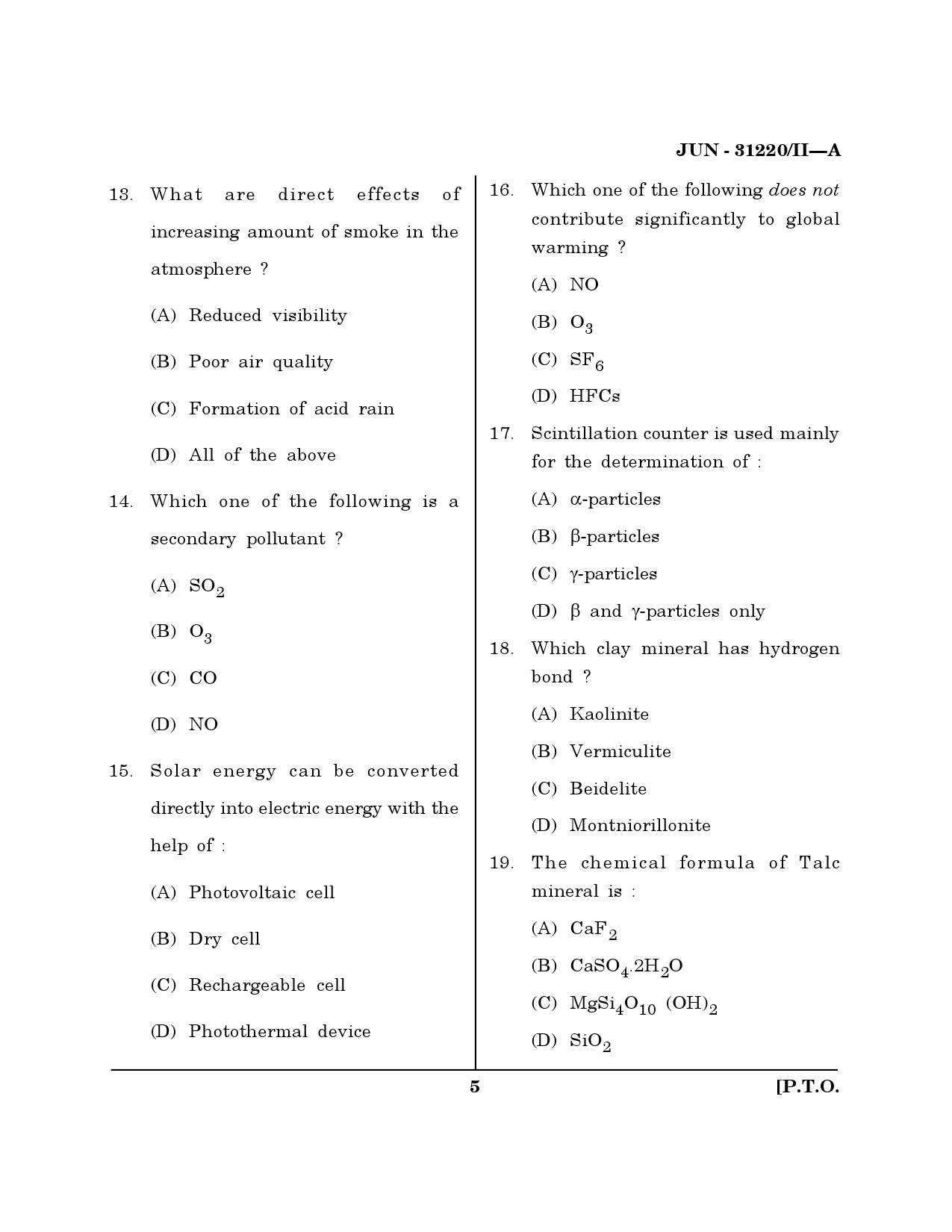 Maharashtra SET Environmental Sciences Question Paper II June 2020 4