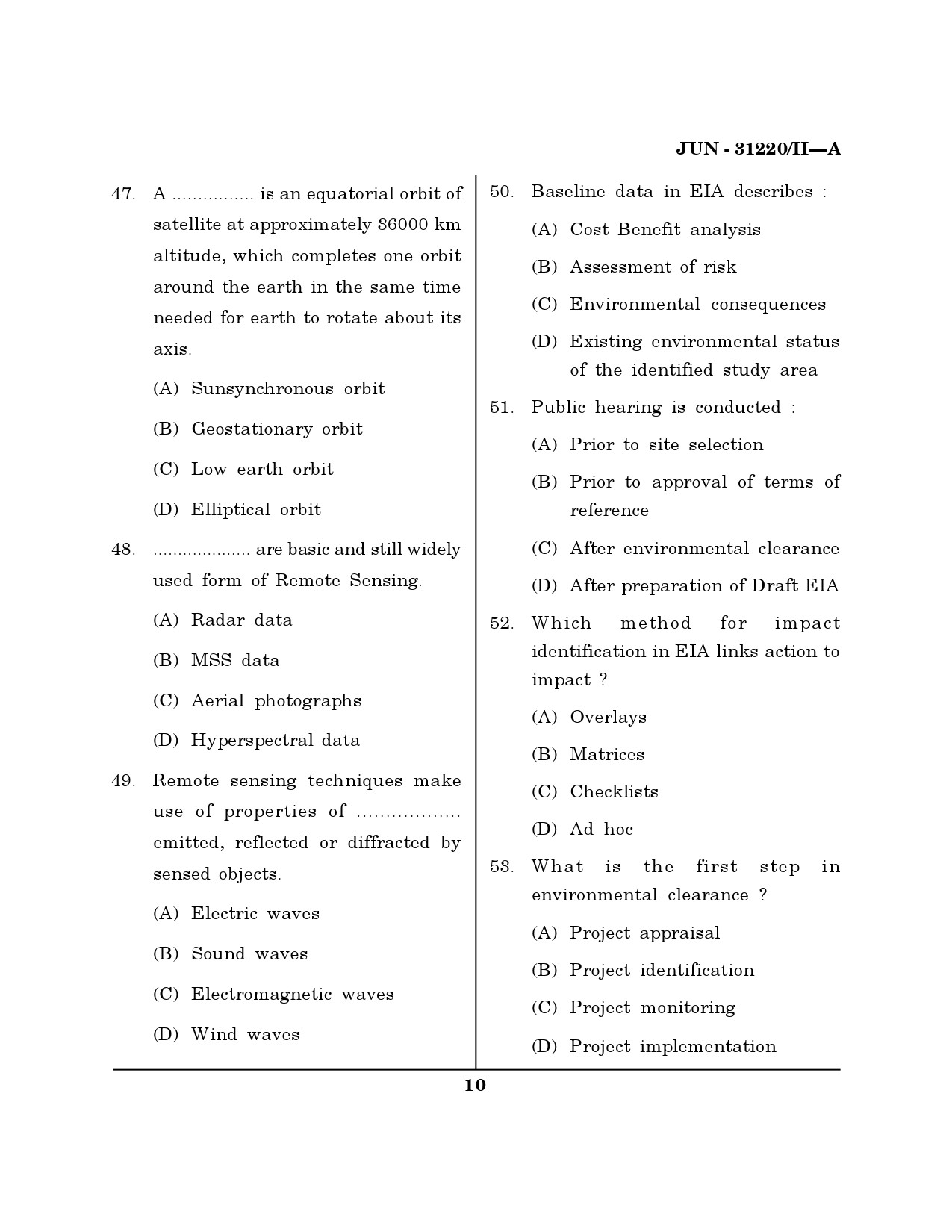 Maharashtra SET Environmental Sciences Question Paper II June 2020 9