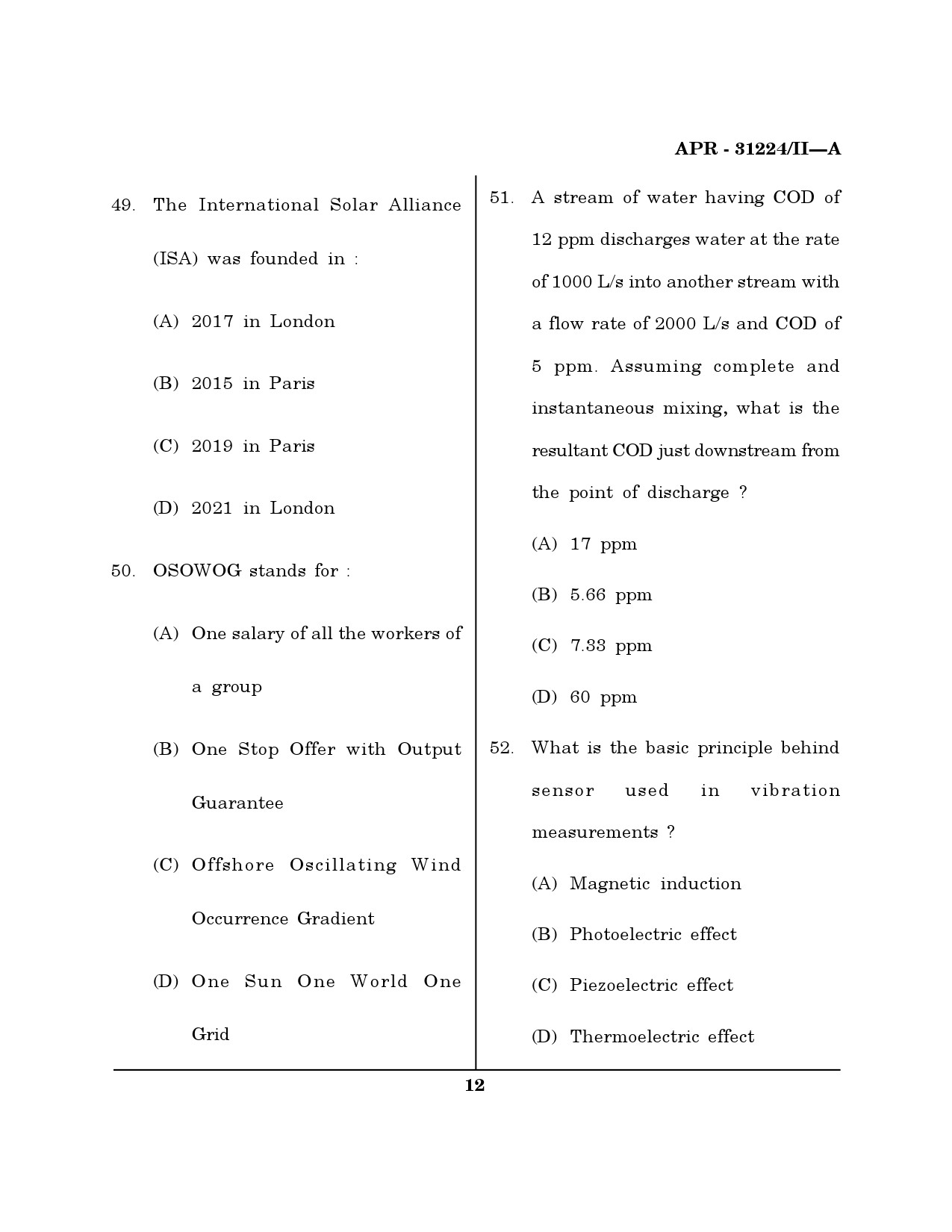 MH SET Environmental Sciences Question Paper II April 2024 11