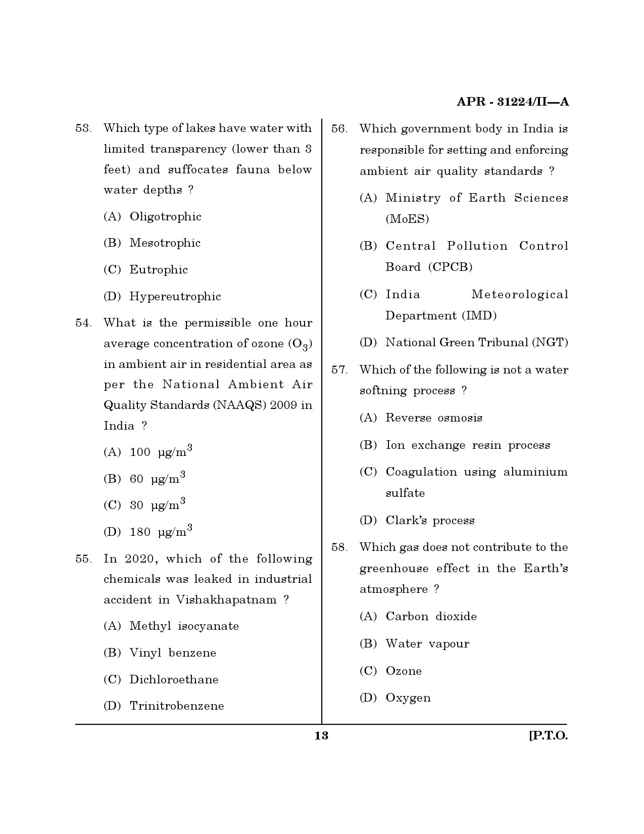 MH SET Environmental Sciences Question Paper II April 2024 12