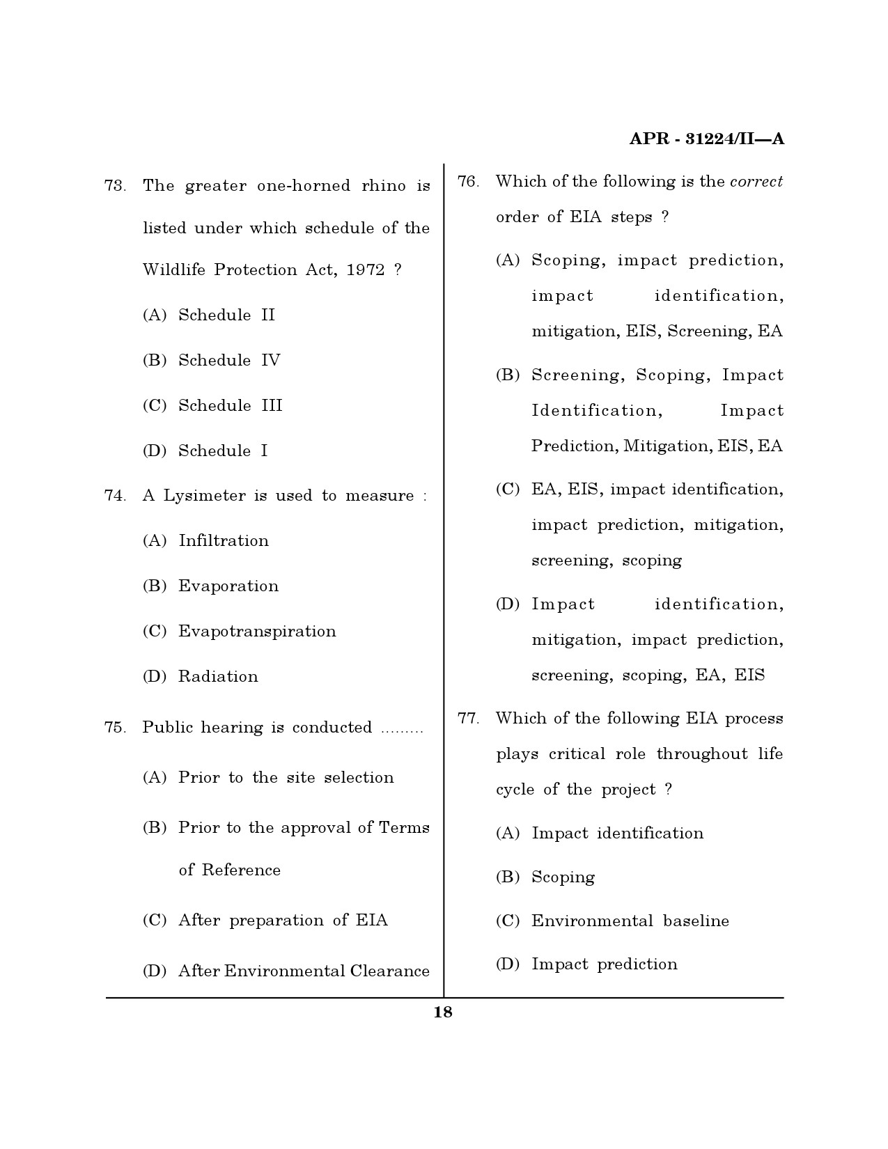 MH SET Environmental Sciences Question Paper II April 2024 17