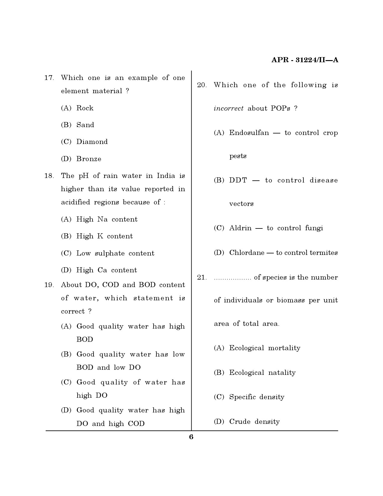 MH SET Environmental Sciences Question Paper II April 2024 5