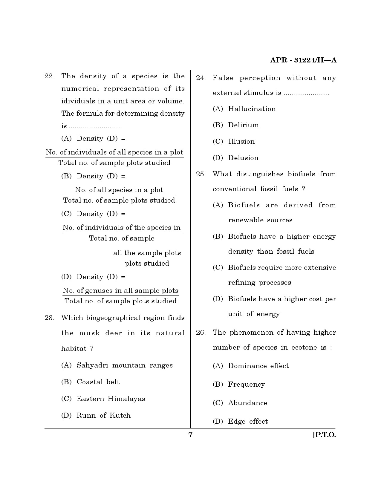 MH SET Environmental Sciences Question Paper II April 2024 6