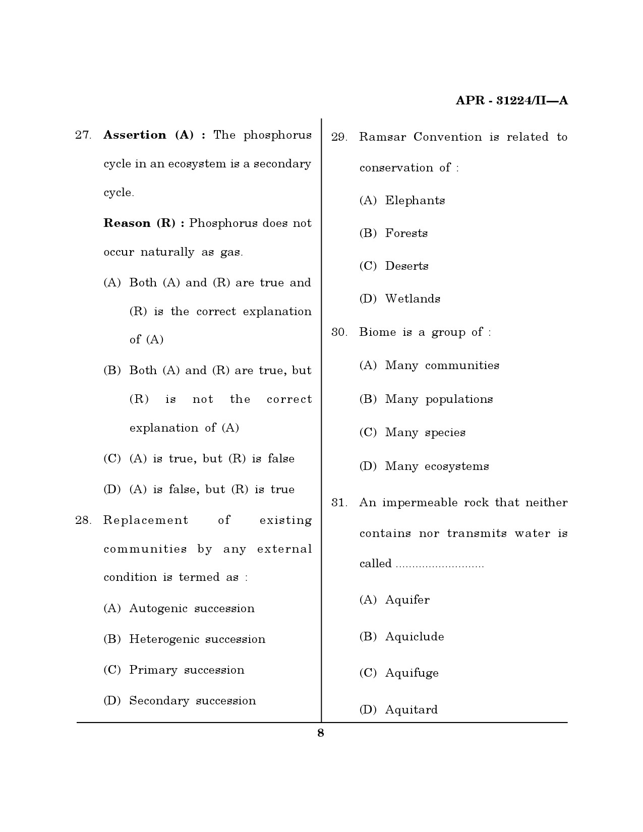 MH SET Environmental Sciences Question Paper II April 2024 7