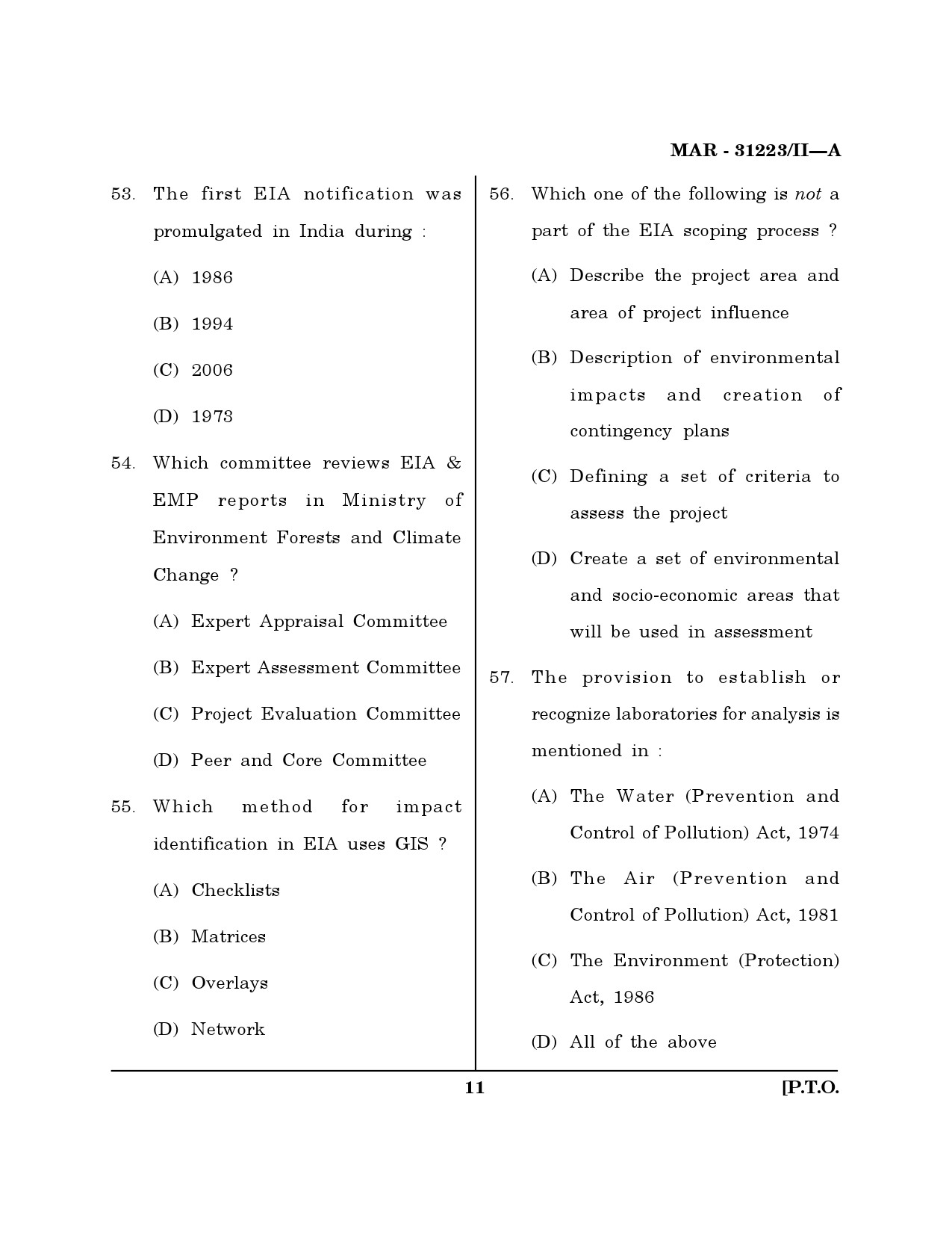 MH SET Environmental Sciences Question Paper II March 2023 10