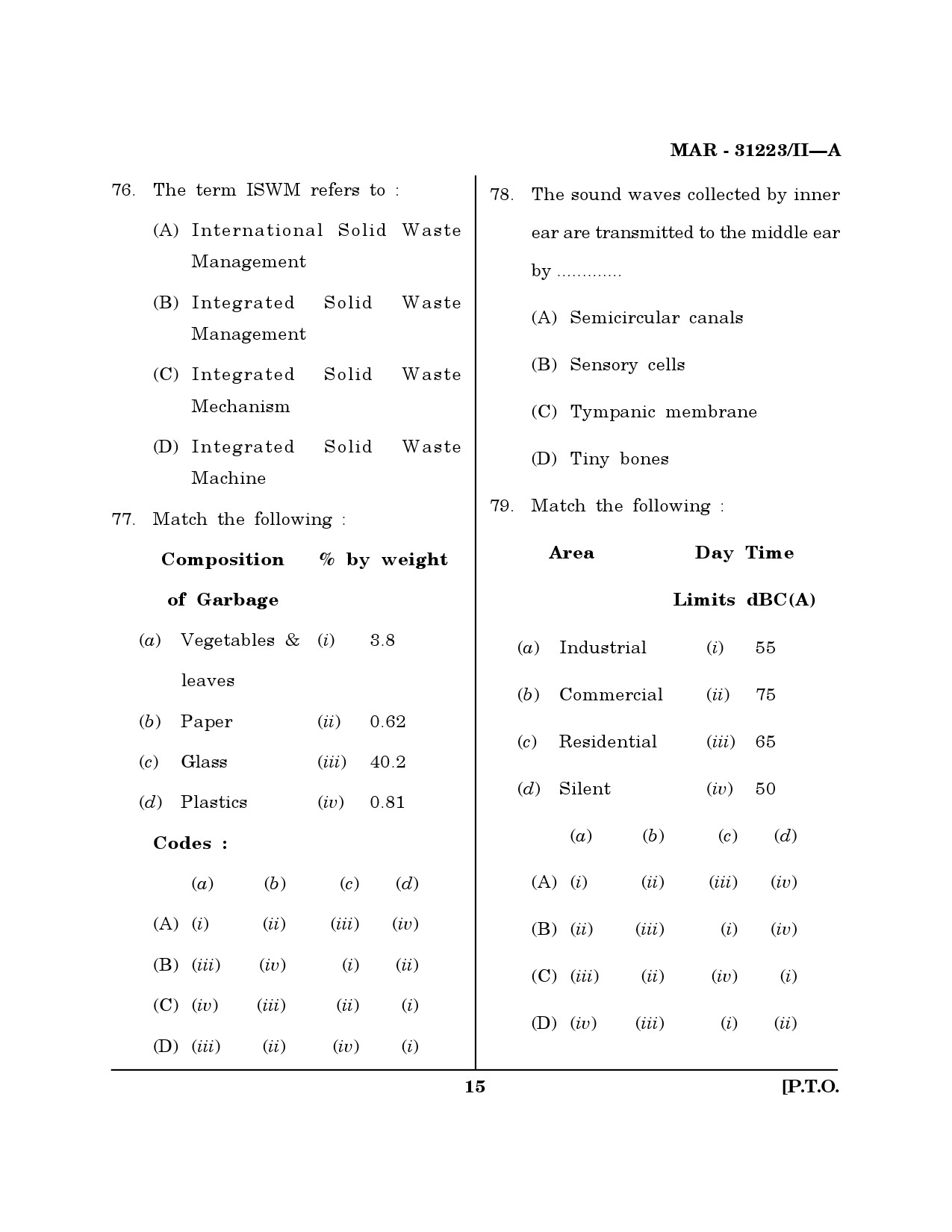 MH SET Environmental Sciences Question Paper II March 2023 14