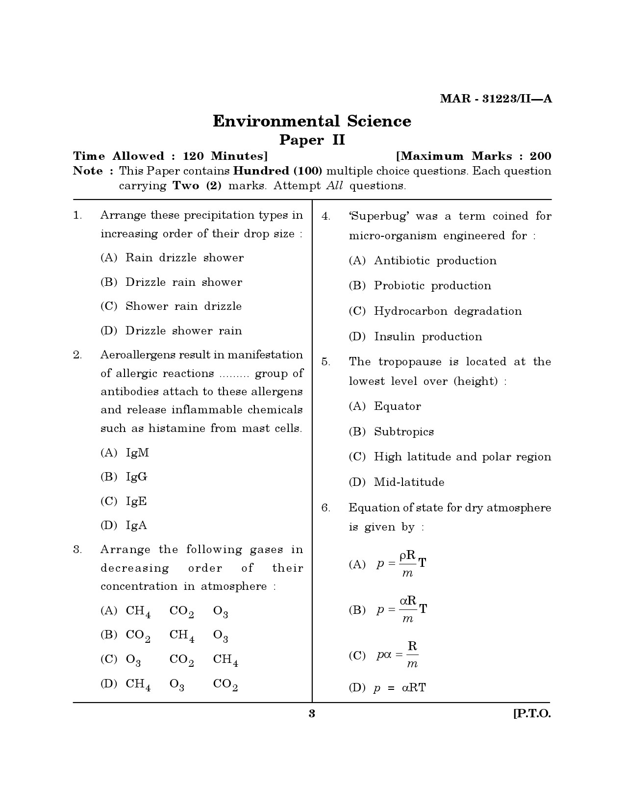 MH SET Environmental Sciences Question Paper II March 2023 2