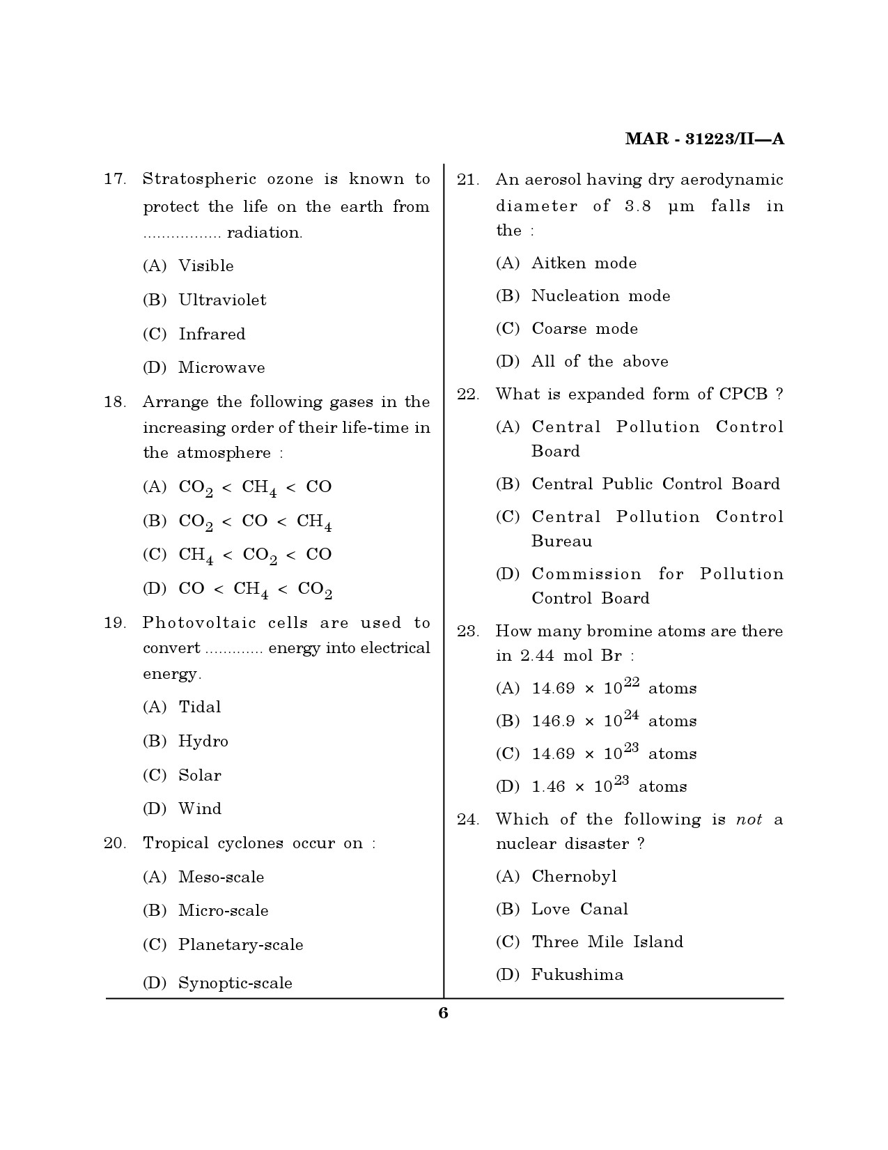 MH SET Environmental Sciences Question Paper II March 2023 5