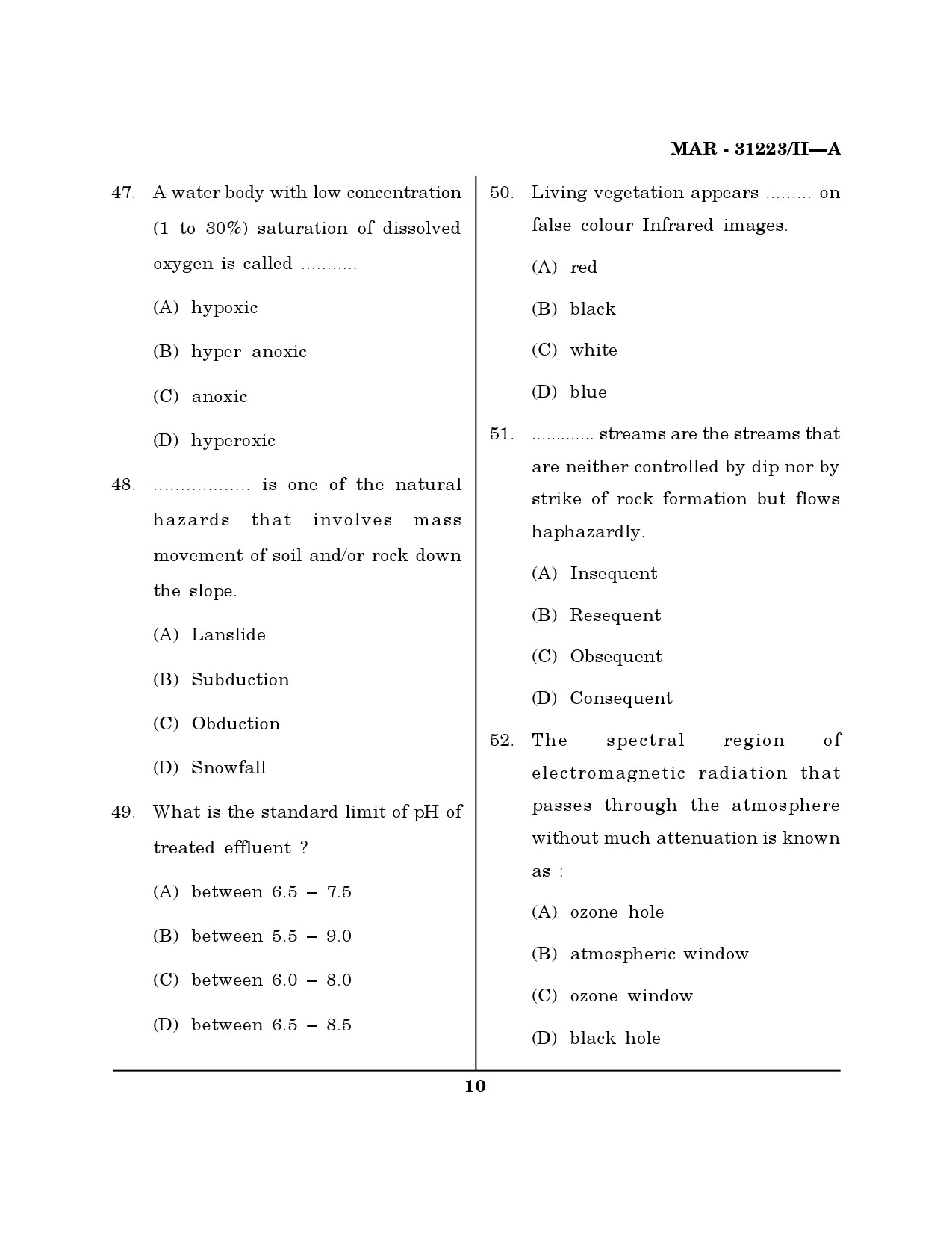 MH SET Environmental Sciences Question Paper II March 2023 9