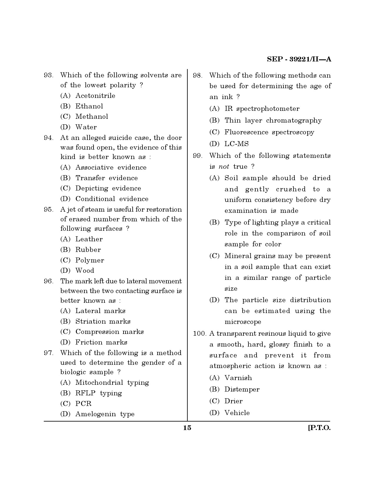 Maharashtra SET Forensic Science Exam Question Paper September 2021 14