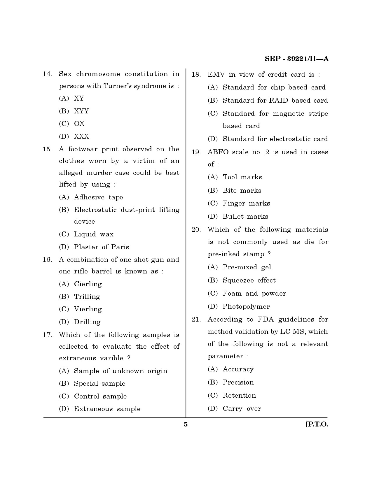 Maharashtra SET Forensic Science Exam Question Paper September 2021 4