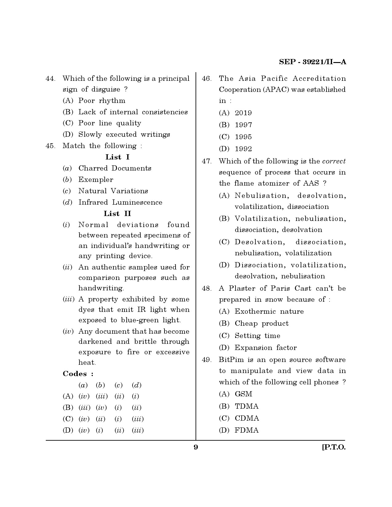 Maharashtra SET Forensic Science Exam Question Paper September 2021 8